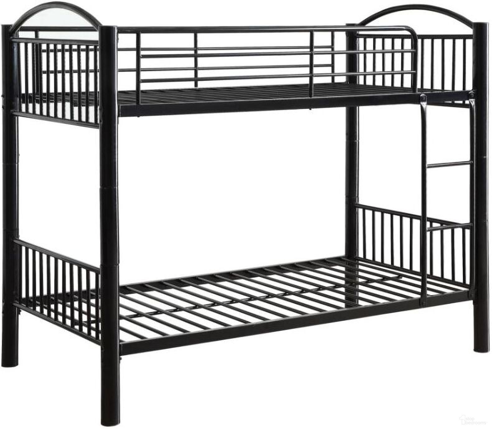 The appearance of Cayelynn Black Twin Over Twin Bunk Bed designed by ACME in the modern / contemporary interior design. This black piece of furniture was selected by 1StopBedrooms from Cayelynn Collection to add a touch of cosiness and style into your home. Sku: 37385BK. Bed Type: Bunk Bed. Material: Metal. Bed Size: Twin Over Twin.