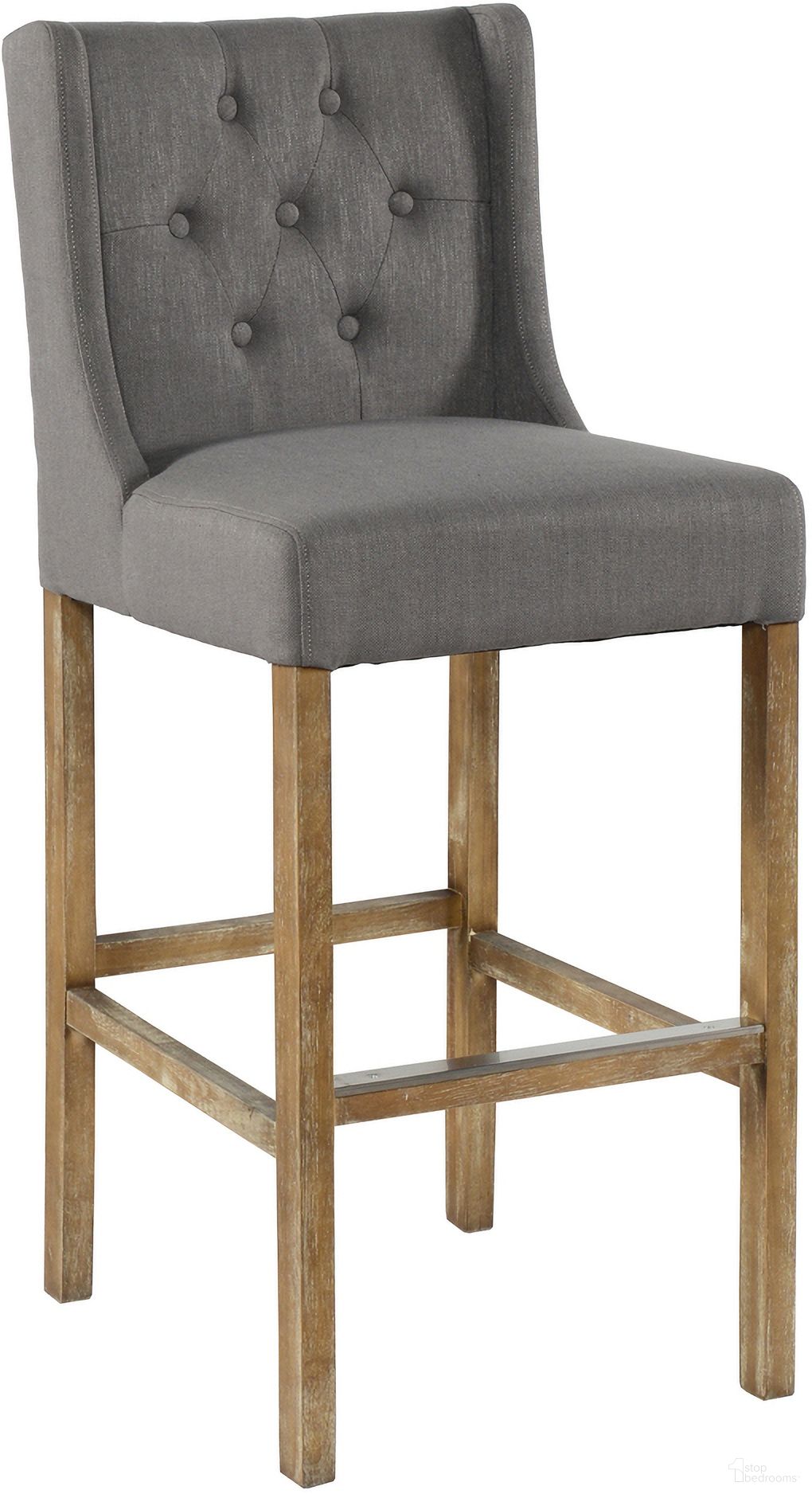 Cayle 30 Inch Barstool with Tufting In Grey