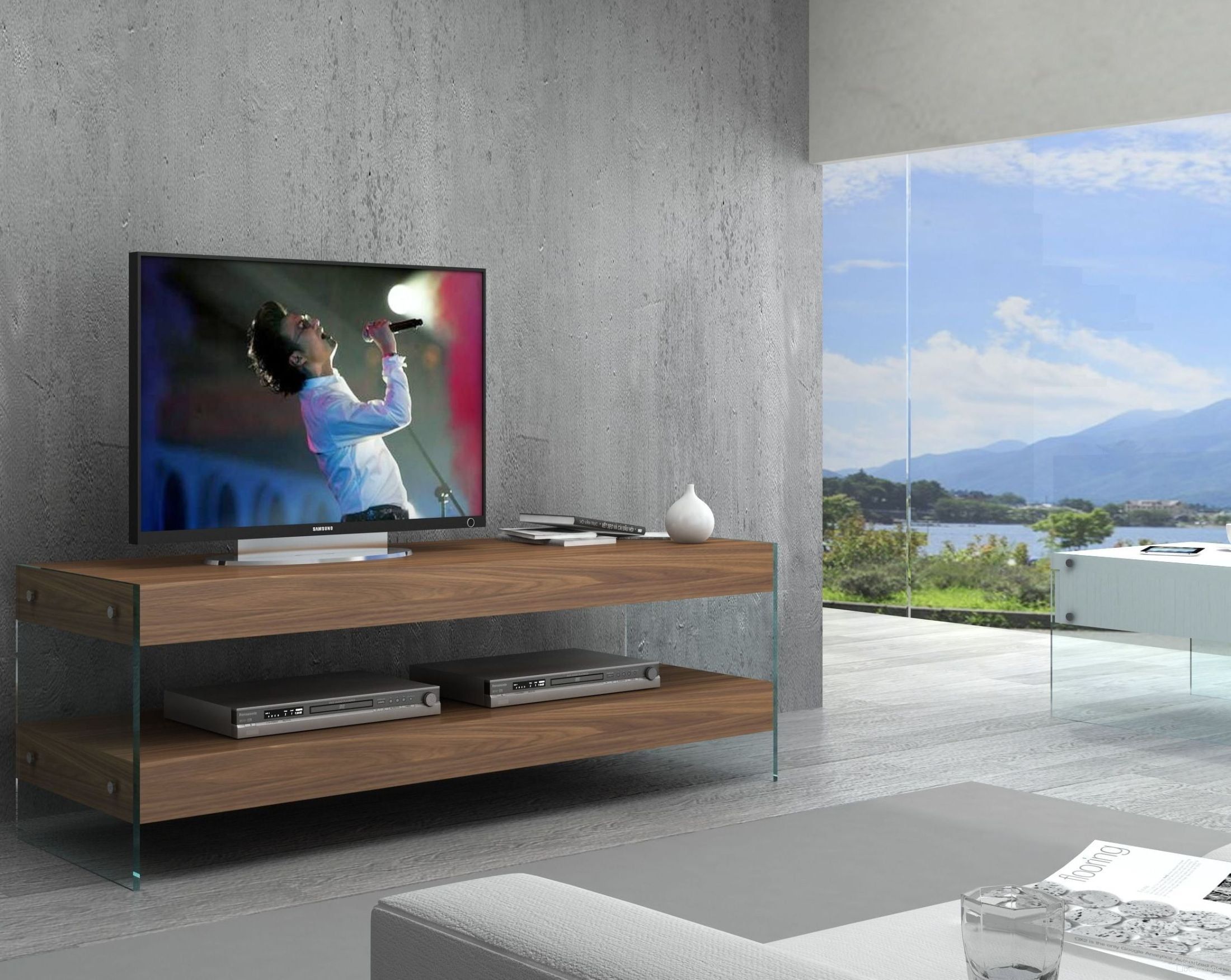 The appearance of Elm Walnut Mini TV Stand designed by J&M in the modern / contemporary interior design. This brown piece of furniture  was selected by 1StopBedrooms from Elm Collection to add a touch of cosiness and style into your home. Sku: 178543-MTV. Material: Wood.