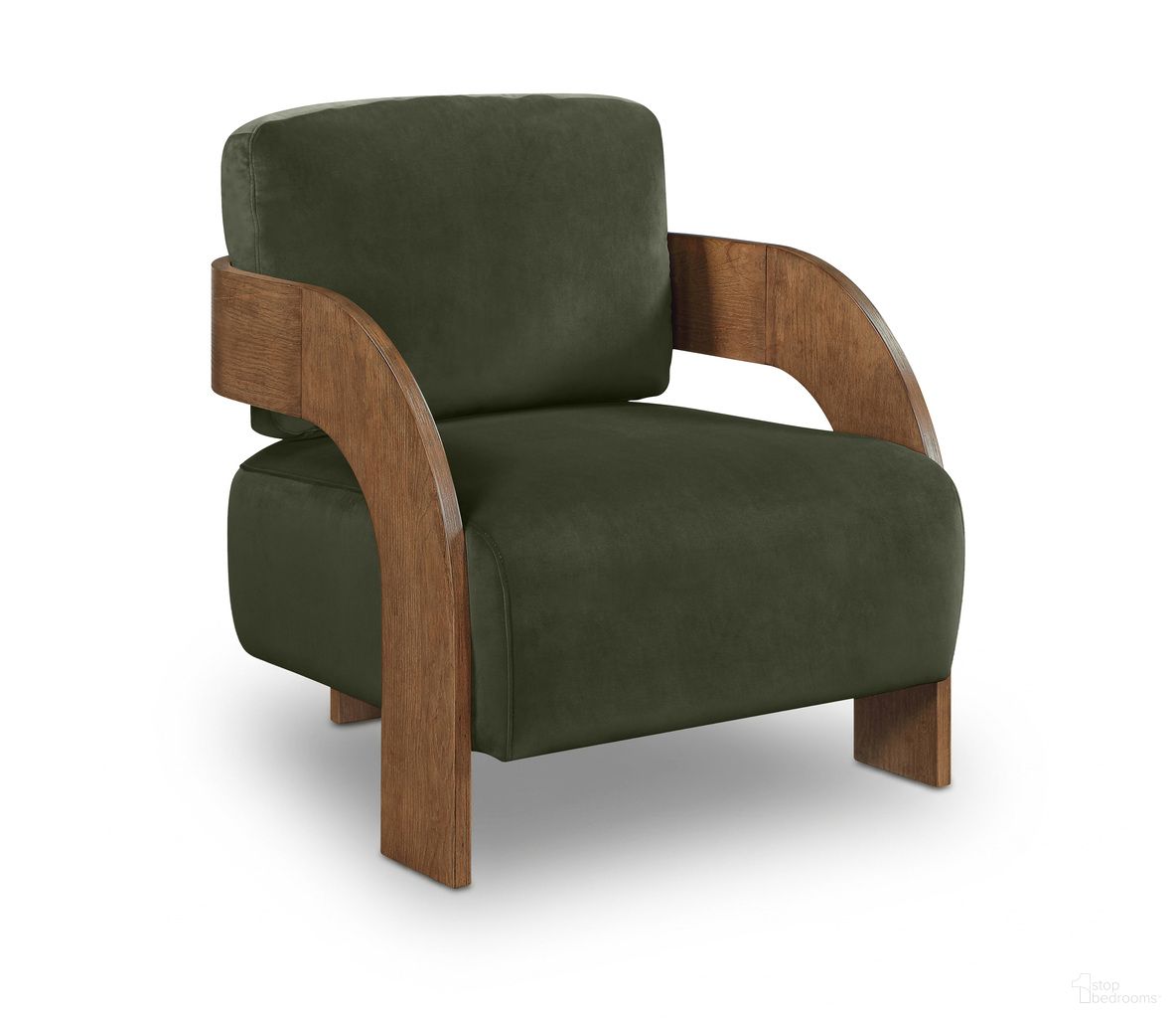 Cedra Velvet Performance Fabric Upholstered Accent Chair In Green