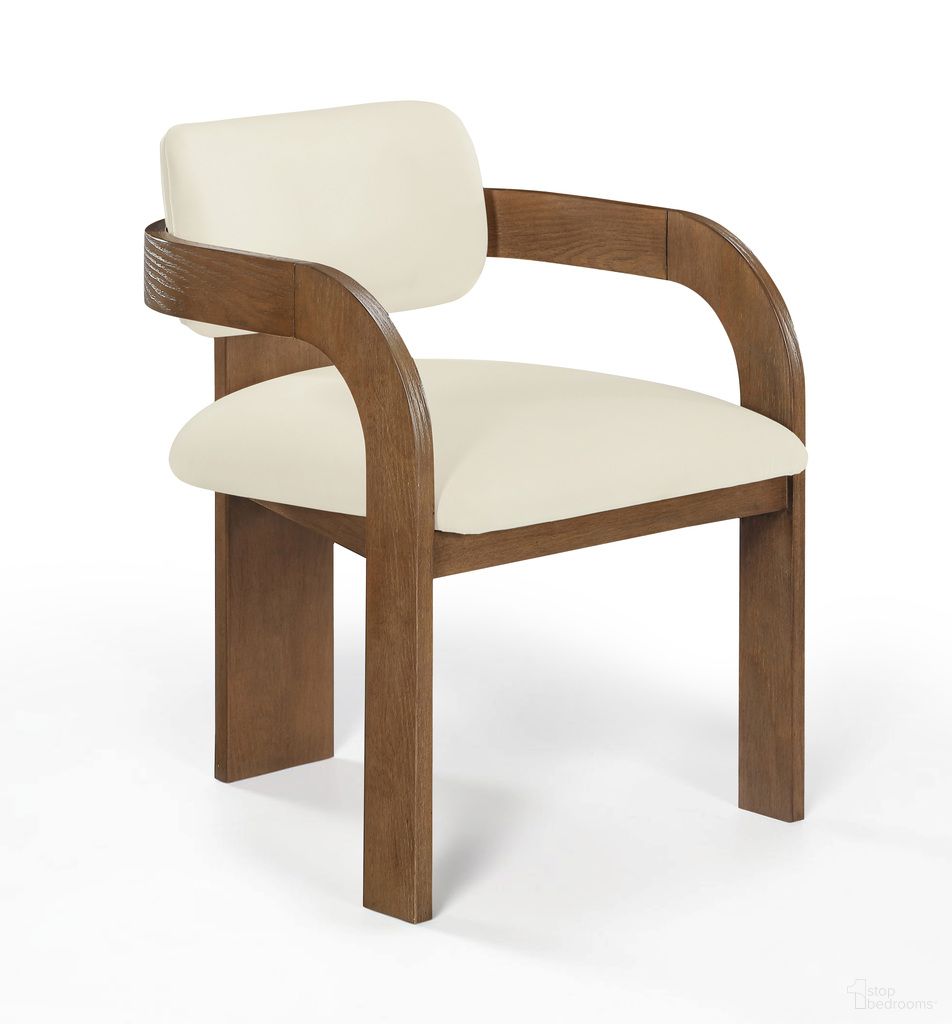 Cedra Velvet Performance Fabric Upholstered Dining Chair Set of 2 In Cream