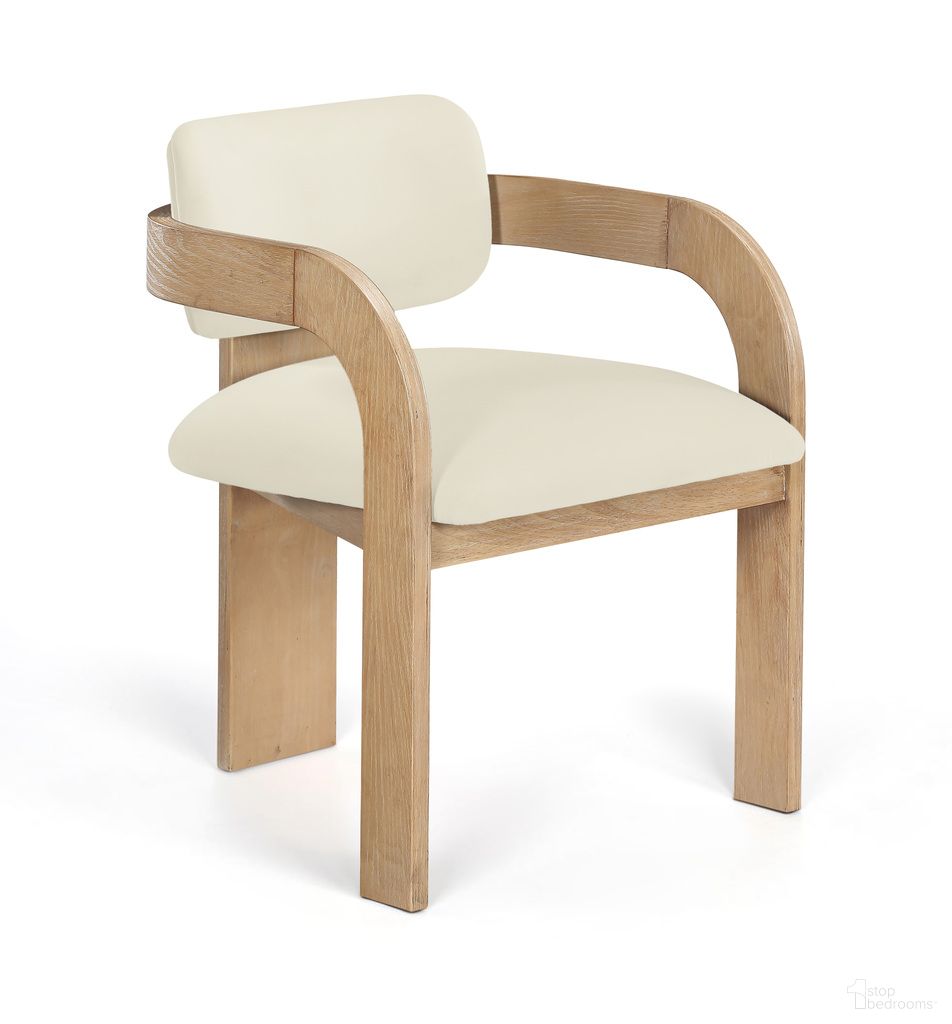 Cedra Velvet Performance Fabric Upholstered Dining Chair Set of 2 In Cream