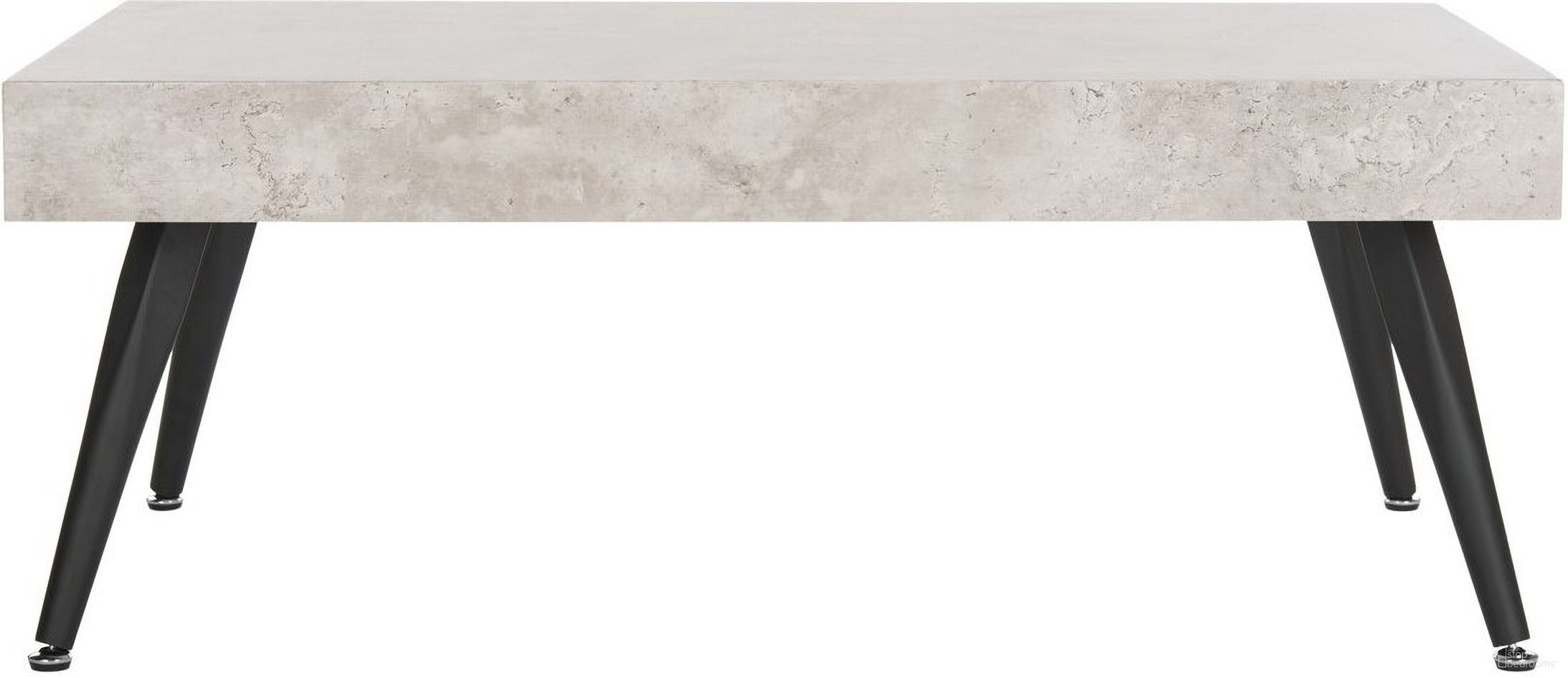 Cedric Light Grey and Black Rectangular Midcentury Modern Coffee Table