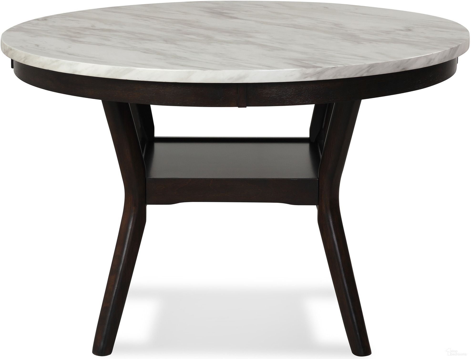 The appearance of Celeste 48 Inch Faux Marble Round Dining Table In Espresso designed by New Classic in the modern / contemporary interior design. This espresso piece of furniture was selected by 1StopBedrooms from Celeste Collection to add a touch of cosiness and style into your home. Sku: D400-11. Table Base Style: Legs. Table Top Shape: Round. Material: Wood. Size: 48".