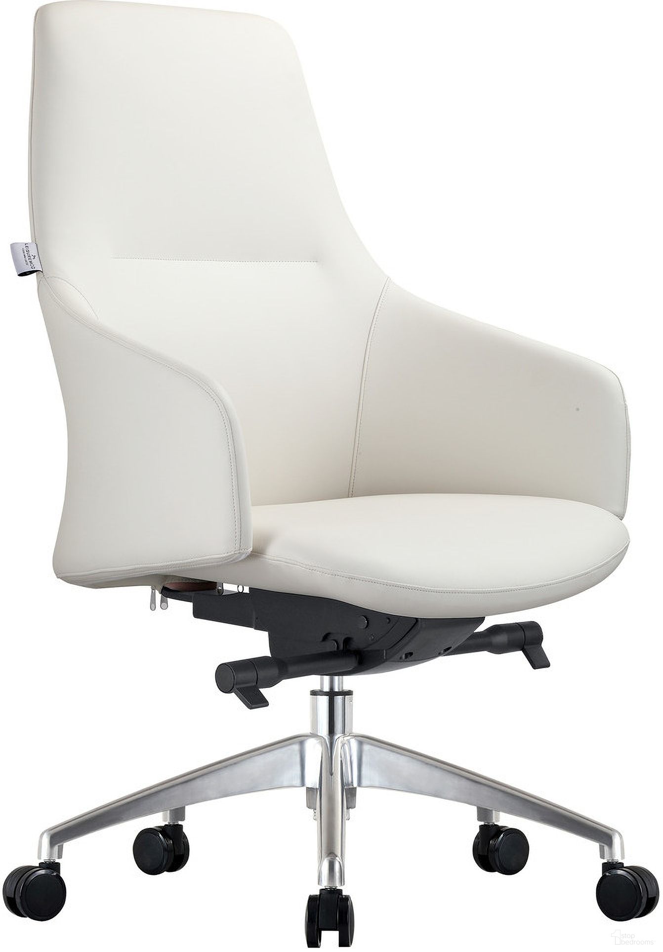 The appearance of Celeste Series Office Chair In White Leather designed by LeisureMod in the modern / contemporary interior design. This white piece of furniture was selected by 1StopBedrooms from Celeste Collection to add a touch of cosiness and style into your home. Sku: CO20WL. Material: Leather.