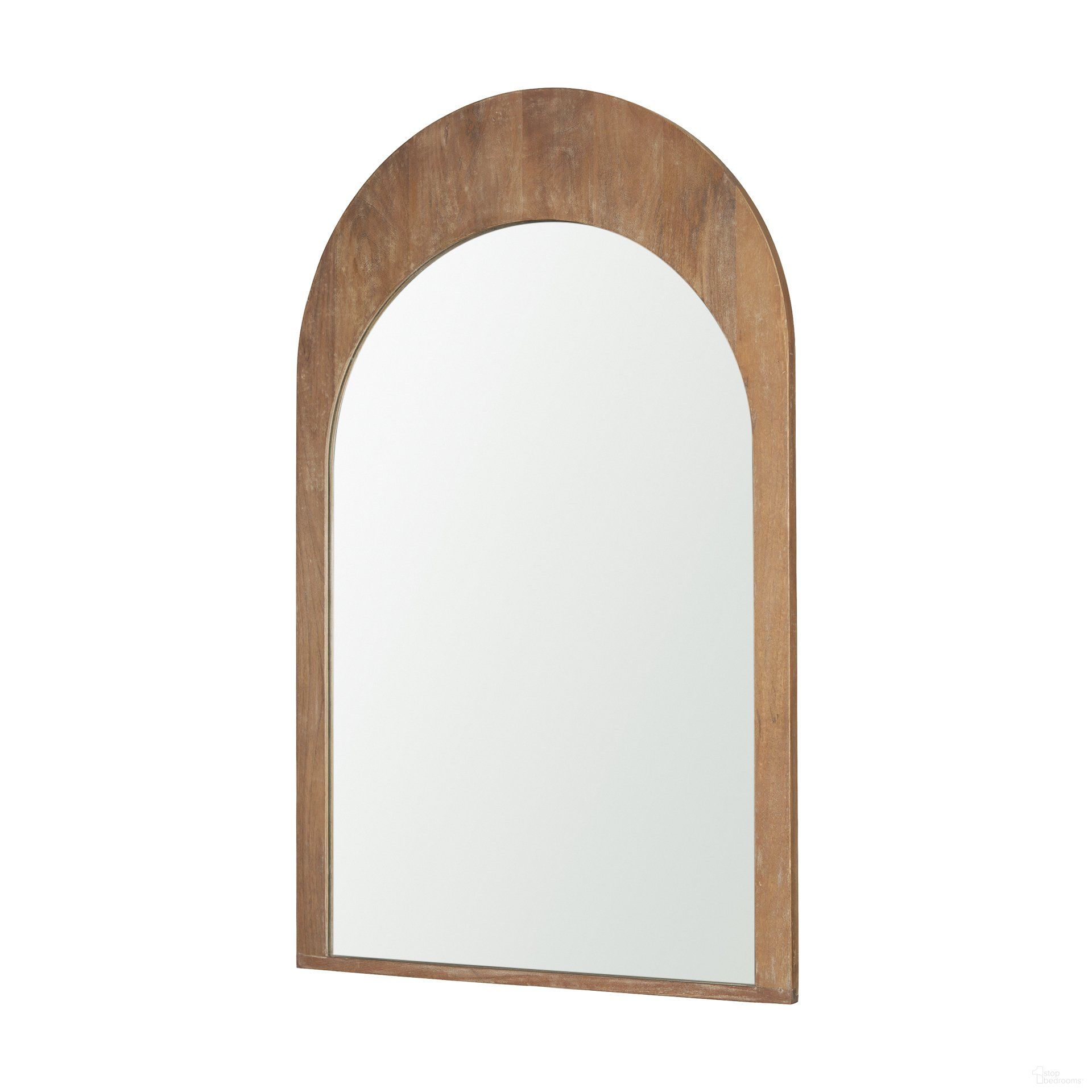 Celeste Wood Medium Arched Mirror In Light Brown