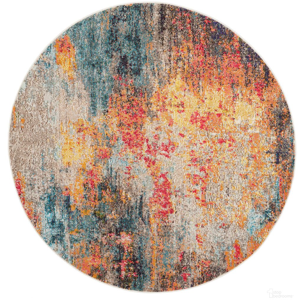 Celestial 4' x 4' Round Modern Indoor Rug In Multicolor