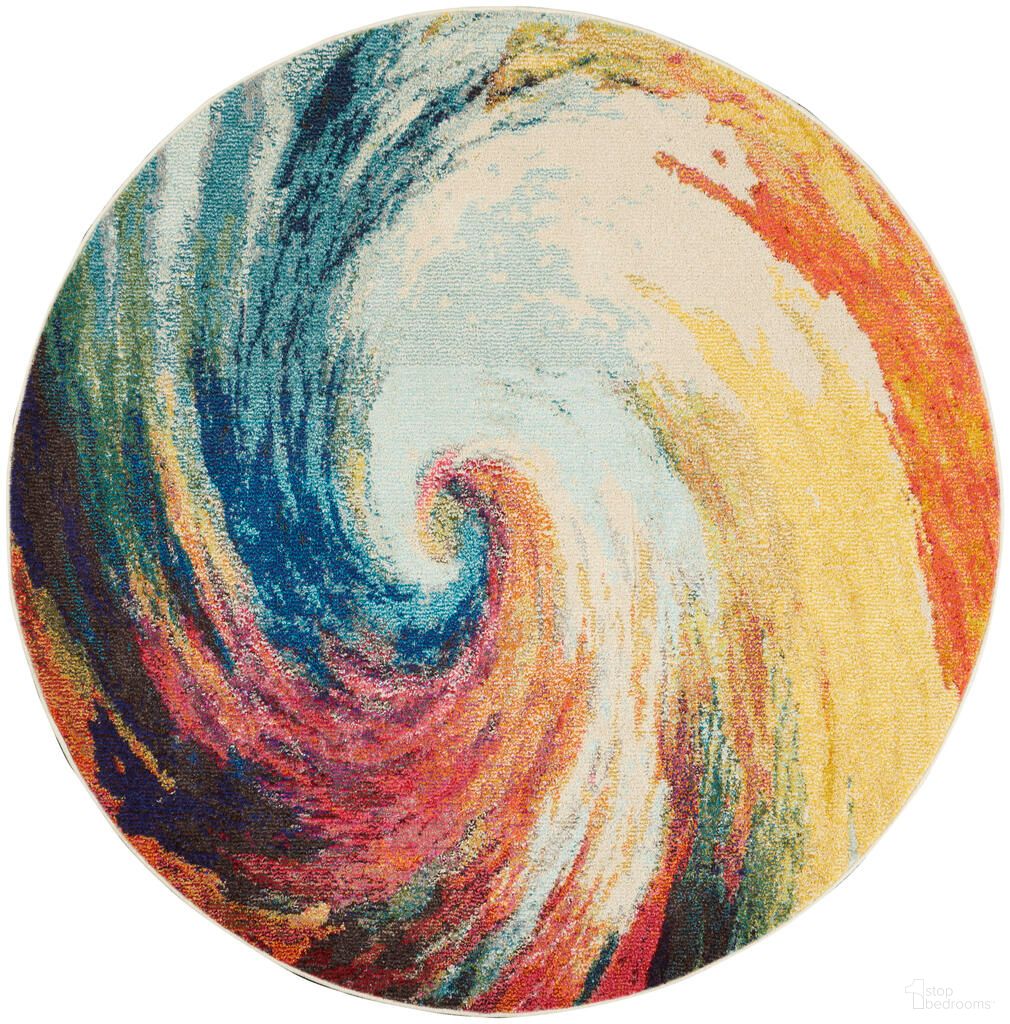 Celestial 4' x 4' Round Indoor Rug In Wave