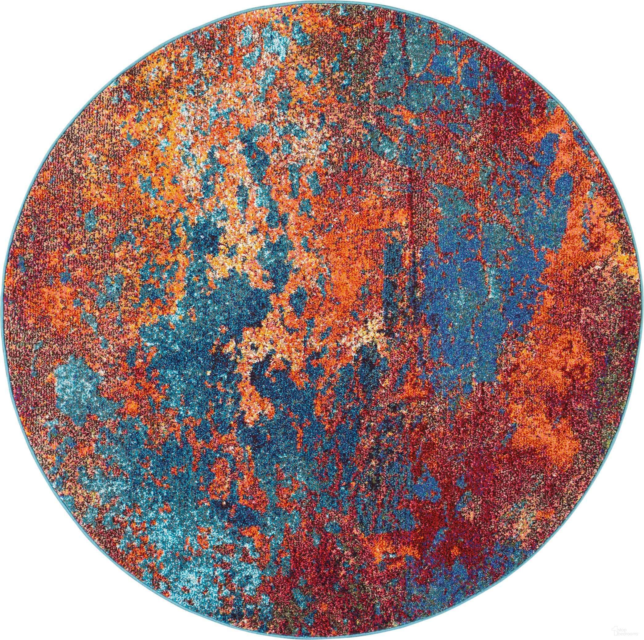 Celestial Atlantic 5'3" x 5'3" Round Area Rug