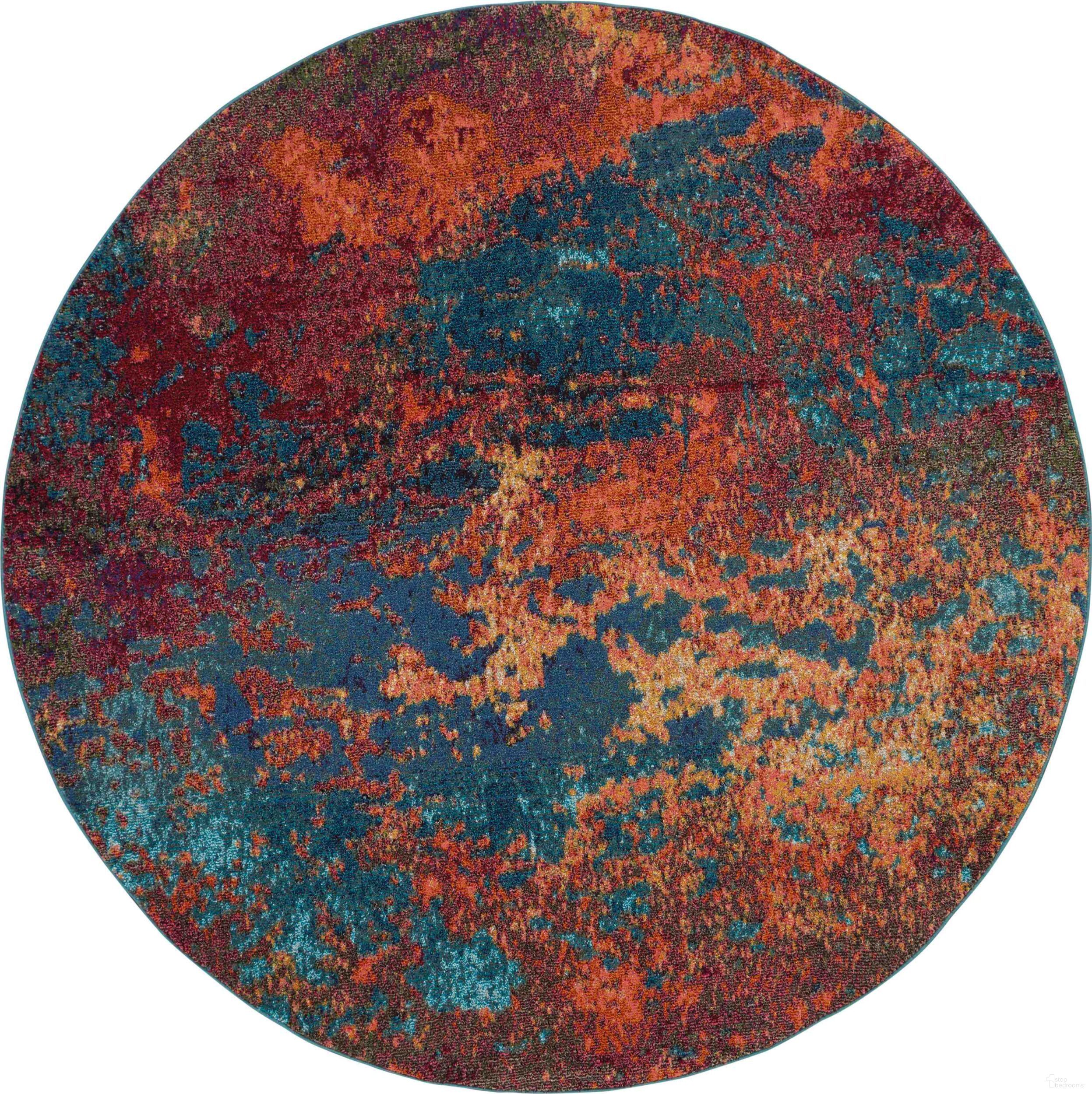 Celestial Atlantic 7'10" x 7'10" Round Area Rug