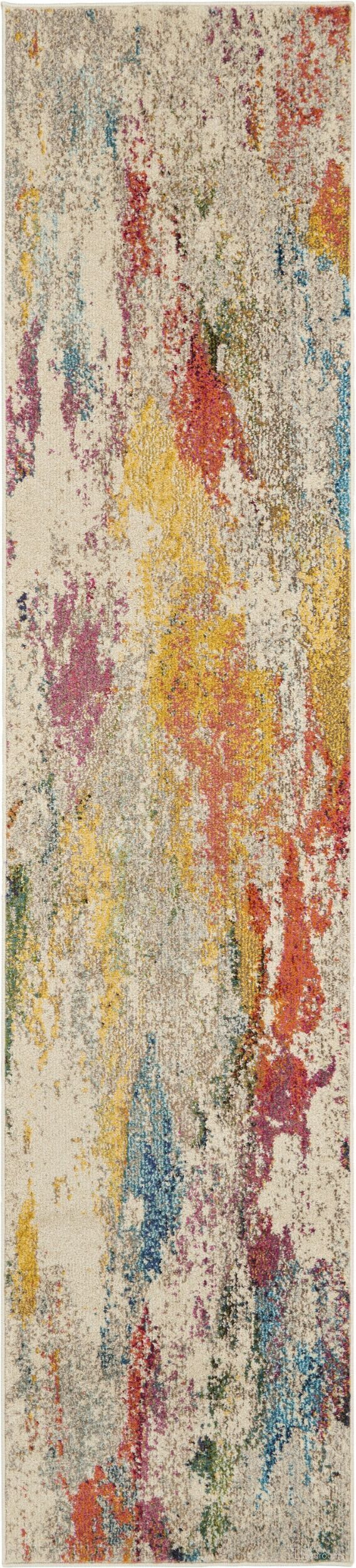 Celestial Ivory and Multicolor 2'2" x 10' Runner Area Rug