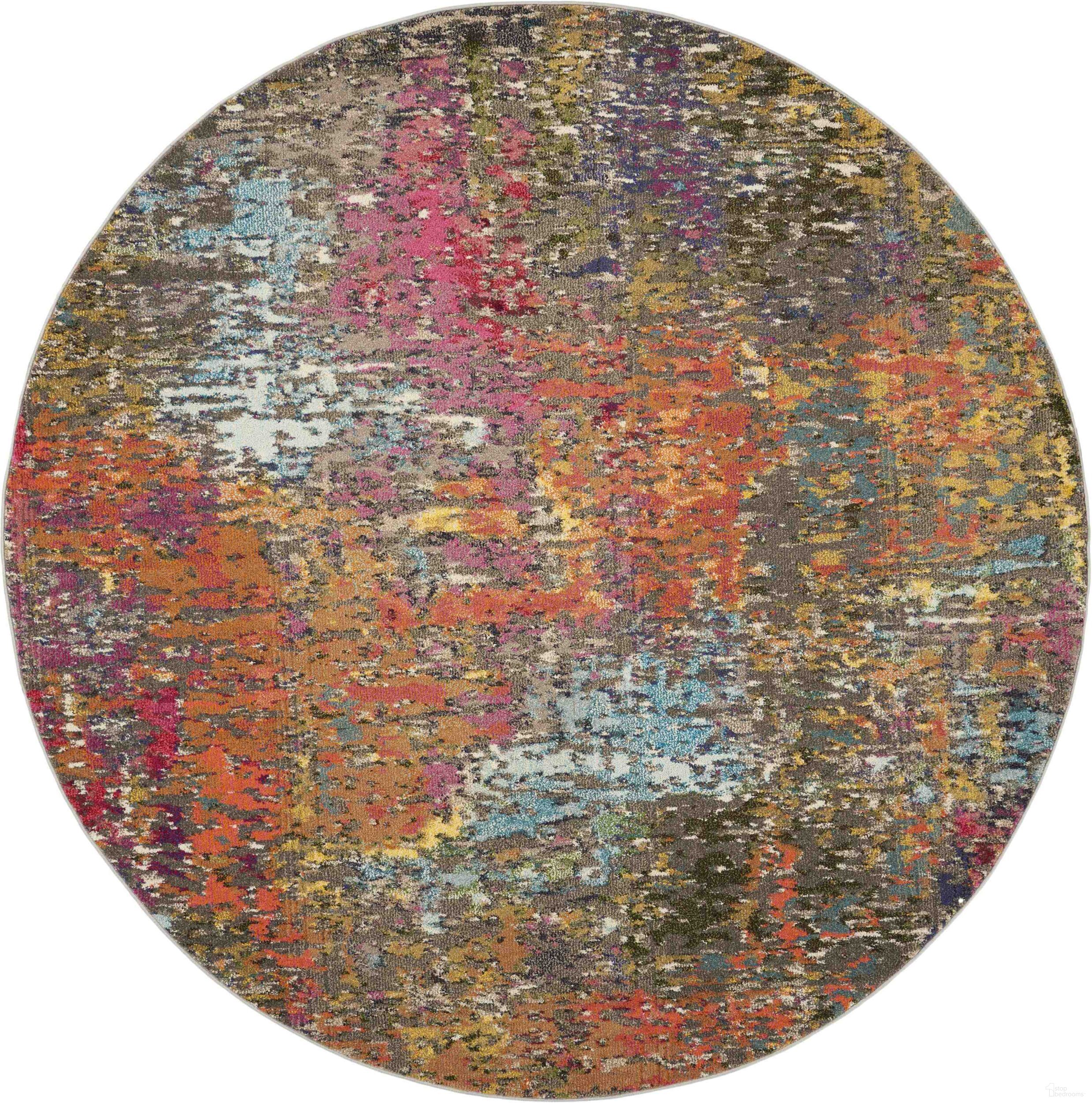 Celestial Sunset 4' x 4' Round Area Rug