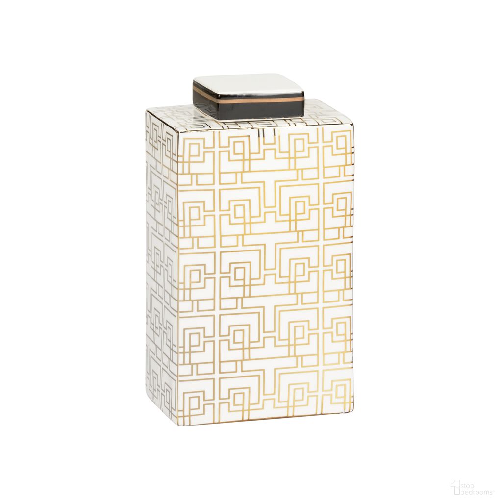 The appearance of Celia Canister In White and Cream designed by Wildwood in the modern / contemporary interior design. This white/cream piece of furniture  was selected by 1StopBedrooms from Wildwood Collection to add a touch of cosiness and style into your home. Sku: 302438. Material: Porcelain.