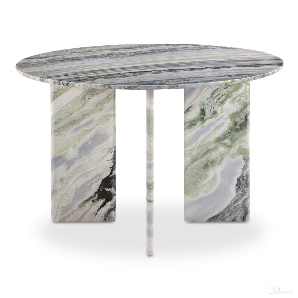 Celia Round Dining Table In Green Onyx Marble