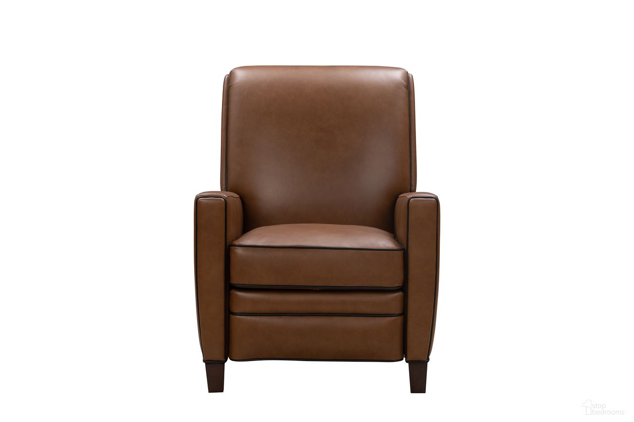 The appearance of Celina Push Thru The Arms Recliner In Oak designed by BarcaLounger in the traditional interior design. This oak piece of furniture  was selected by 1StopBedrooms from Celina Collection to add a touch of cosiness and style into your home. Sku: 71655572586. Material: Leather.