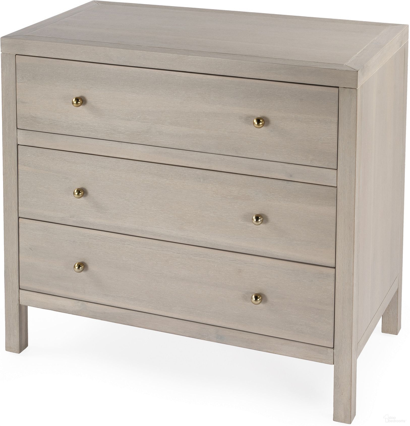 The appearance of Celine 3 Drawer Dresser In Taupe designed by Butler Specialty Company in the traditional interior design. This taupe piece of furniture  was selected by 1StopBedrooms from Celine Collection to add a touch of cosiness and style into your home. Sku: 5731450. Material: Wood.