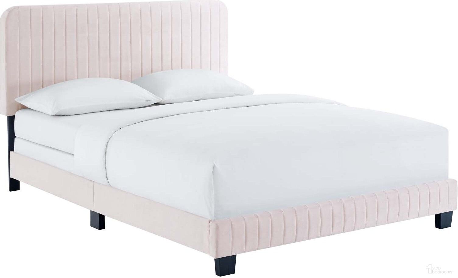 The appearance of Celine Channel Tufted Performance Velvet Full Bed In Pink designed by Modway in the modern / contemporary interior design. This pink piece of furniture  was selected by 1StopBedrooms from Celine Collection to add a touch of cosiness and style into your home. Sku: MOD-6331-PNK. Bed Type: Panel Bed. Bed Size: Full. Material: MDF.