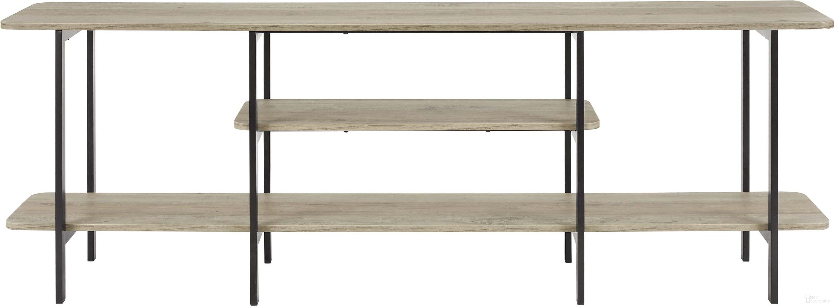 The appearance of Celine Sideboard with 3 Shelves In Rustic Grey designed by Manhattan Comfort in the modern / contemporary interior design. This rustic grey piece of furniture  was selected by 1StopBedrooms from Celine Collection to add a touch of cosiness and style into your home. Sku: 25570-GY. Material: MDF.