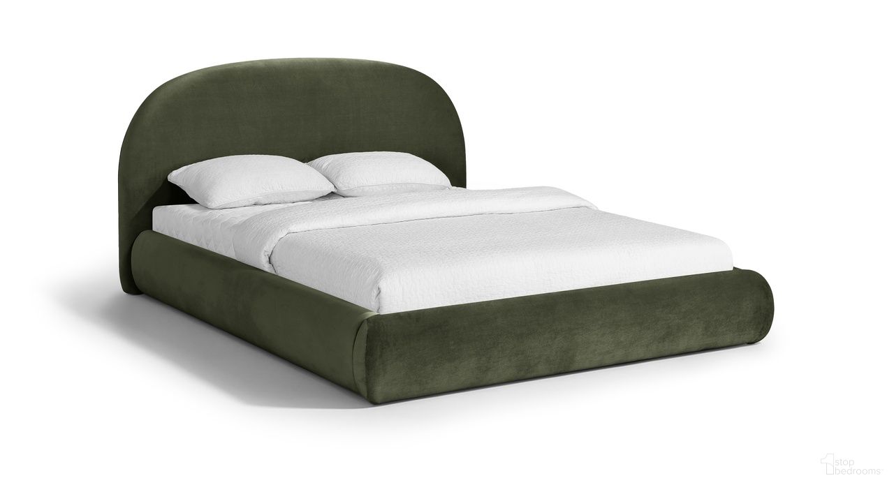 Celine Velvet Upholstered King Bed In Green