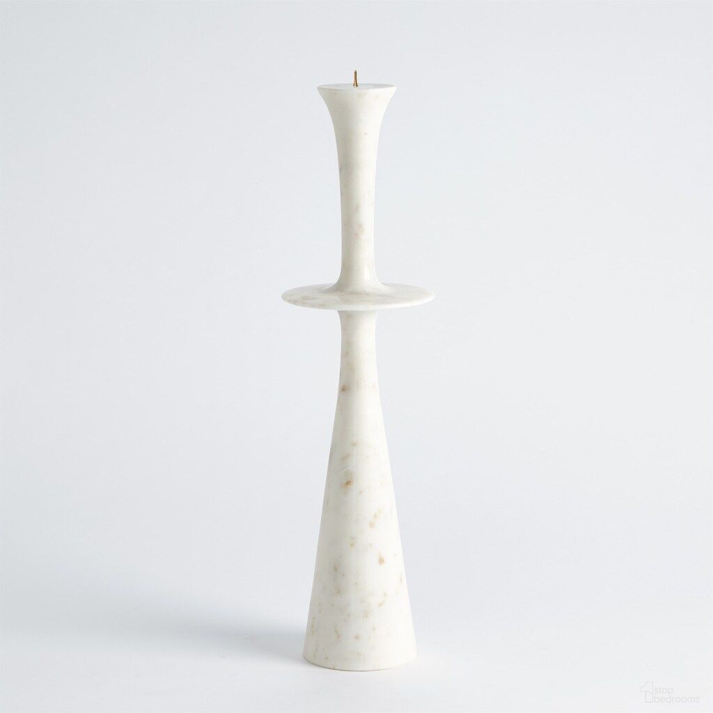 The appearance of Center Flair Candle Stand In White designed by Global Views in the modern / contemporary interior design. This white piece of furniture  was selected by 1StopBedrooms from Center Collection to add a touch of cosiness and style into your home. Sku: 791486. Material: Marble.