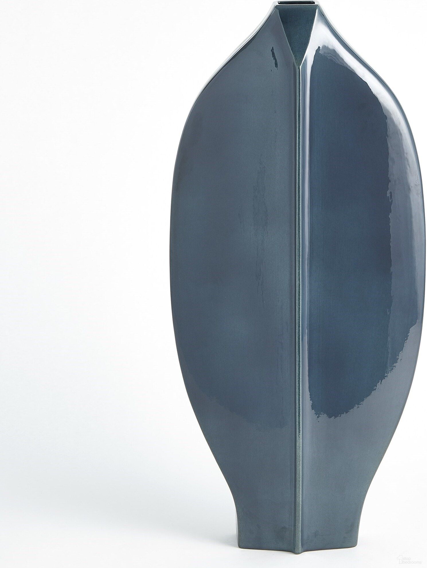 The appearance of Center Ridge Large Vase In Blue designed by Global Views in the modern / contemporary interior design. This blue piece of furniture  was selected by 1StopBedrooms from Center Collection to add a touch of cosiness and style into your home. Sku: 110764. Material: Ceramic.