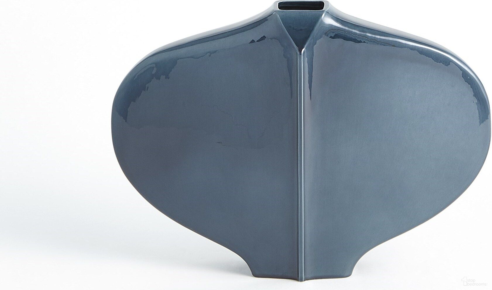 The appearance of Center Ridge Small Vase In Blue designed by Global Views in the modern / contemporary interior design. This blue piece of furniture  was selected by 1StopBedrooms from Center Collection to add a touch of cosiness and style into your home. Sku: 110766. Material: Ceramic.