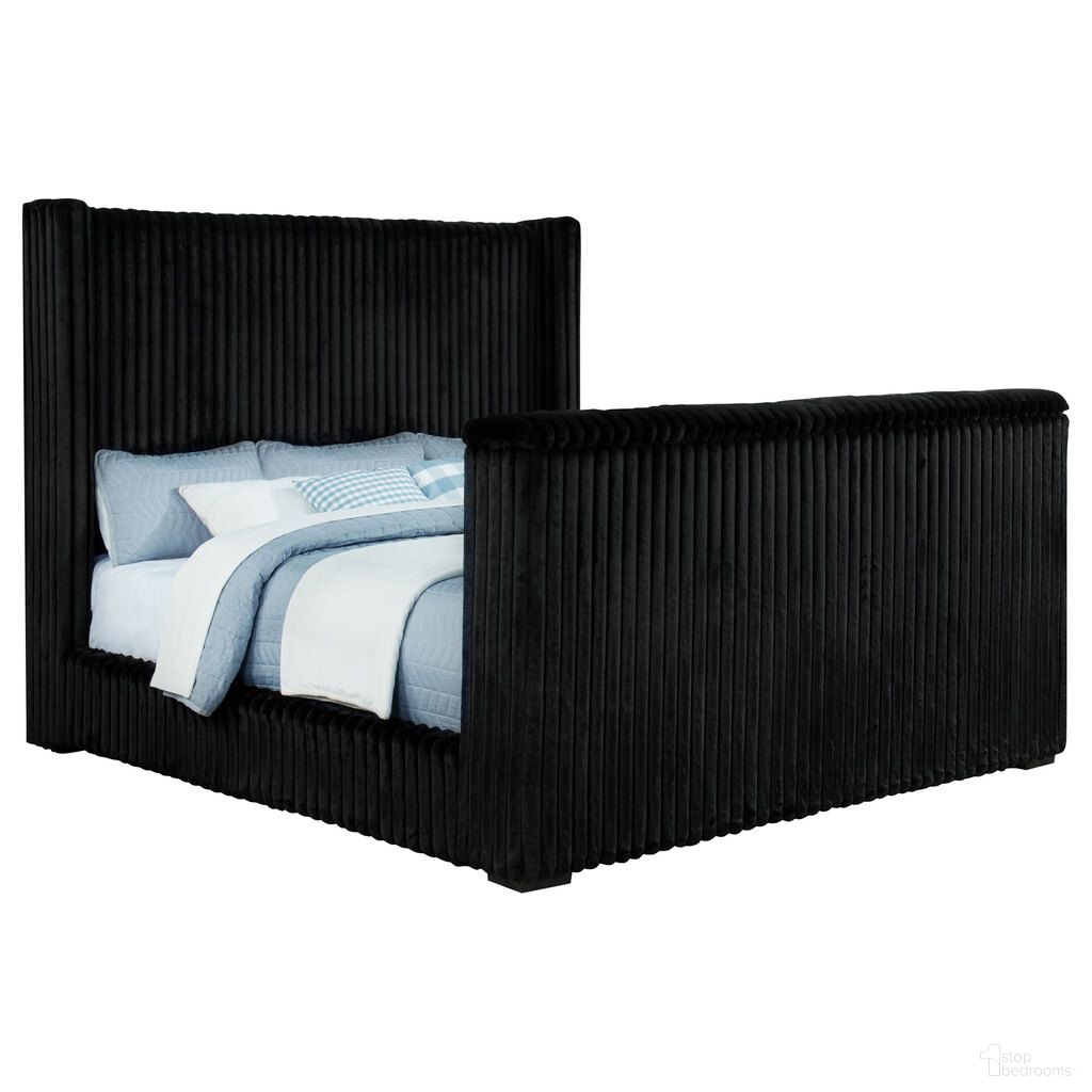 The appearance of Centergrove Upholstered California King Wingback TV Bed In Black designed by Coaster in the modern / contemporary interior design. This black piece of furniture was selected by 1StopBedrooms from Centergrove Collection to add a touch of cosiness and style into your home. Sku: 315945KWB1;315945KWB2;315945KWB3. Bed Size: California King. Material: Plywood. Bed Type: Upholstered Bed.