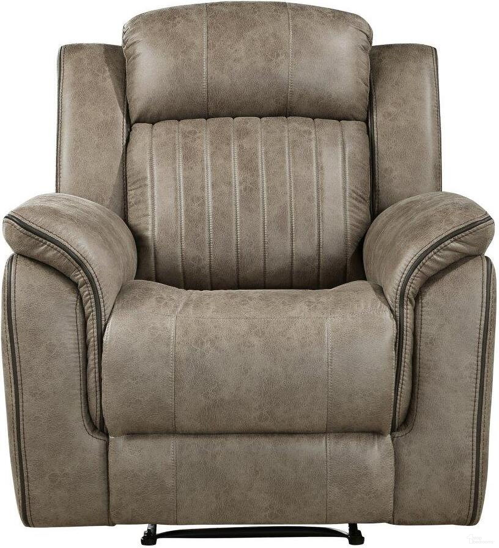 The appearance of Centeroak Sandy Brown Reclining Chair designed by Homelegance in the modern / contemporary interior design. This brown piece of furniture was selected by 1StopBedrooms from Centeroak Collection to add a touch of cosiness and style into your home. Sku: 9479SDB-1. Material: Microfiber.
