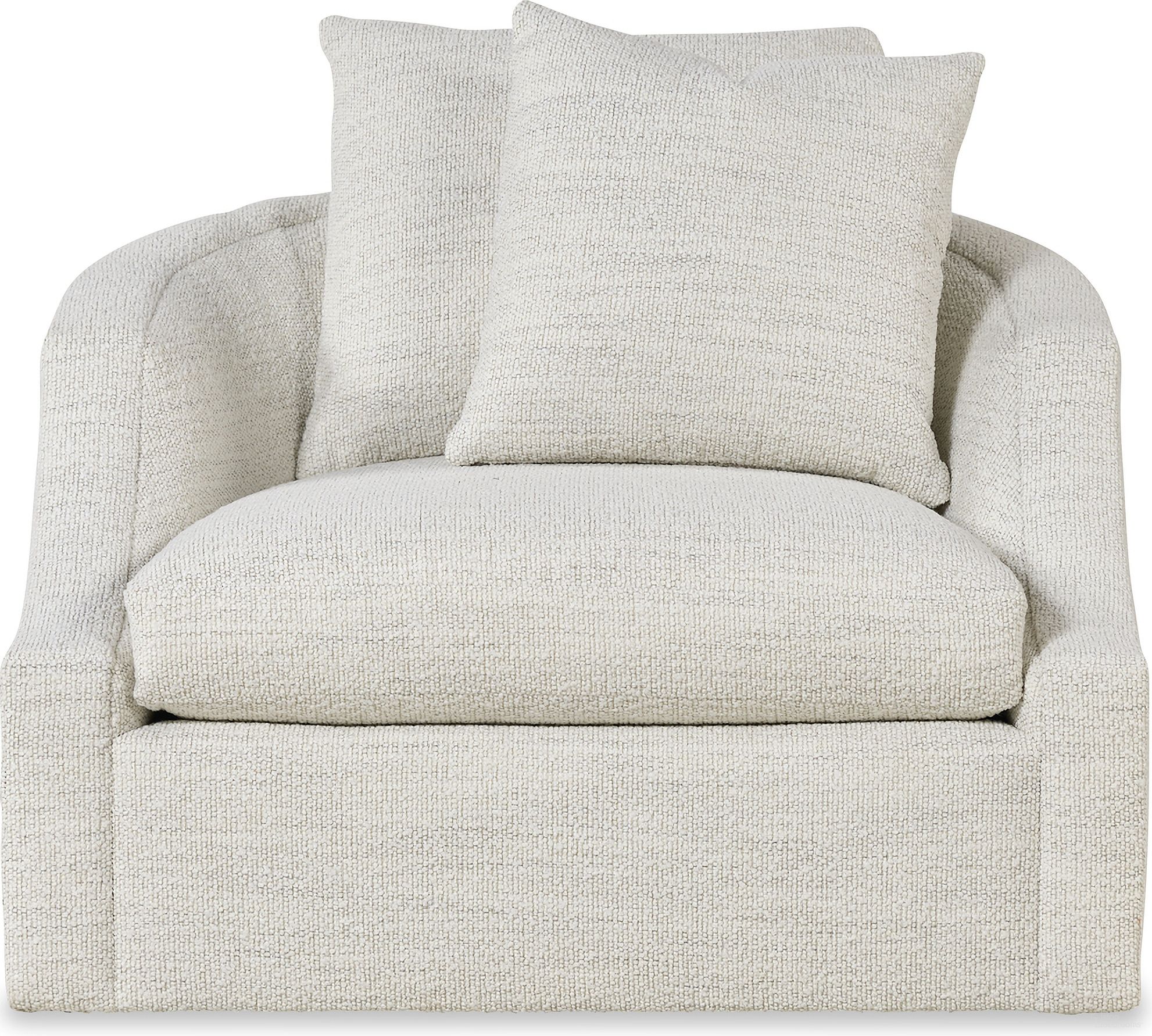 The appearance of Century Home Elegance Tatum Swivel Chair In Cream designed by Century Furniture in the transitional interior design. This cream piece of furniture  was selected by 1StopBedrooms from Century Home Elegance Collection to add a touch of cosiness and style into your home. Sku: LTD5289-8-V2. Material: Fabric.