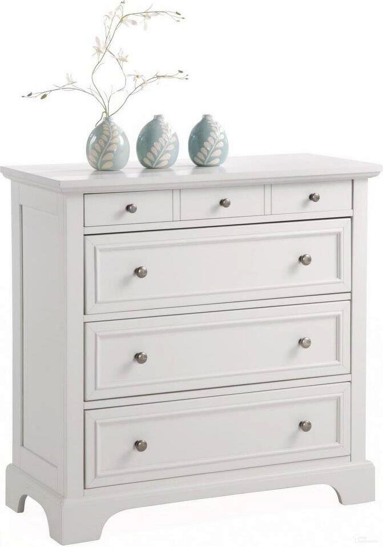 The appearance of Century Off White Chest designed by Homestyles in the traditional interior design. This off white piece of furniture  was selected by 1StopBedrooms from Century Collection to add a touch of cosiness and style into your home. Sku: 5530-41. Material: Wood.