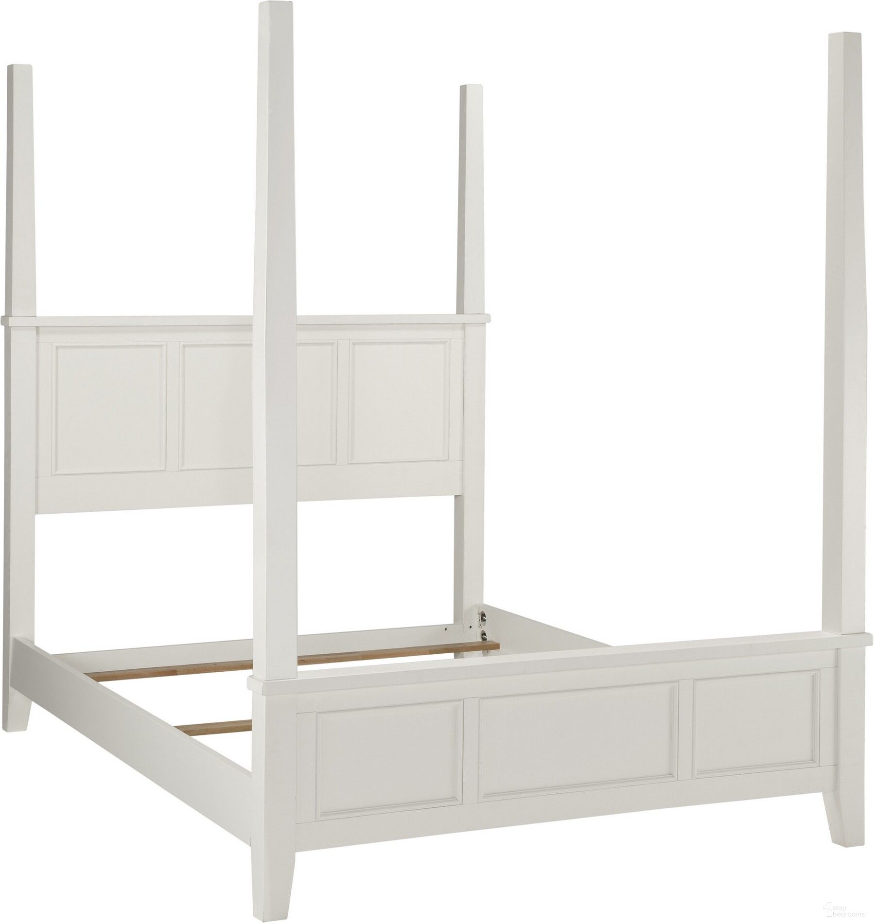 The appearance of Century Off White Queen Poster Bed designed by Homestyles in the traditional interior design. This off white piece of furniture  was selected by 1StopBedrooms from Century Collection to add a touch of cosiness and style into your home. Sku: 5530-511;5530-512;5530-513. Bed Type: Poster Bed. Material: Wood. Bed Size: Queen.