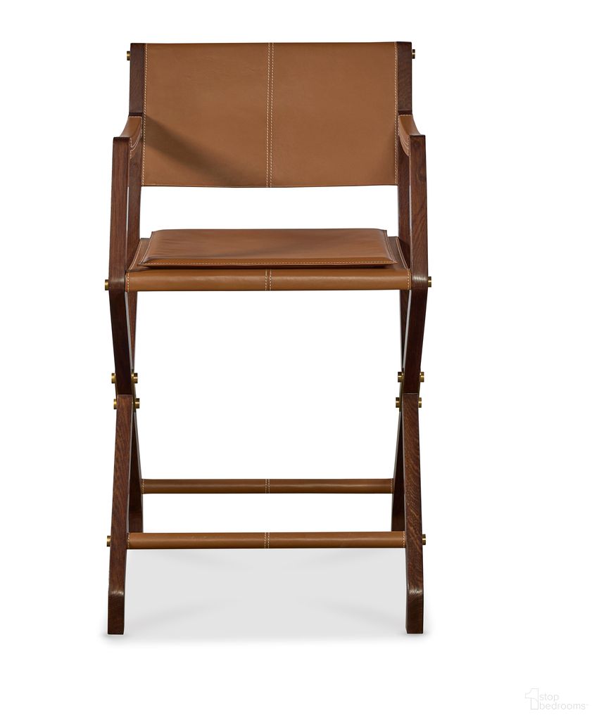 The appearance of Century Trading Company Sturges Counter Stool In Brown designed by Century Furniture in the modern / contemporary interior design. This brown piece of furniture  was selected by 1StopBedrooms from Century Trading Company Collection to add a touch of cosiness and style into your home. Sku: PLA-1900C-V1. Material: Genuine Leather.