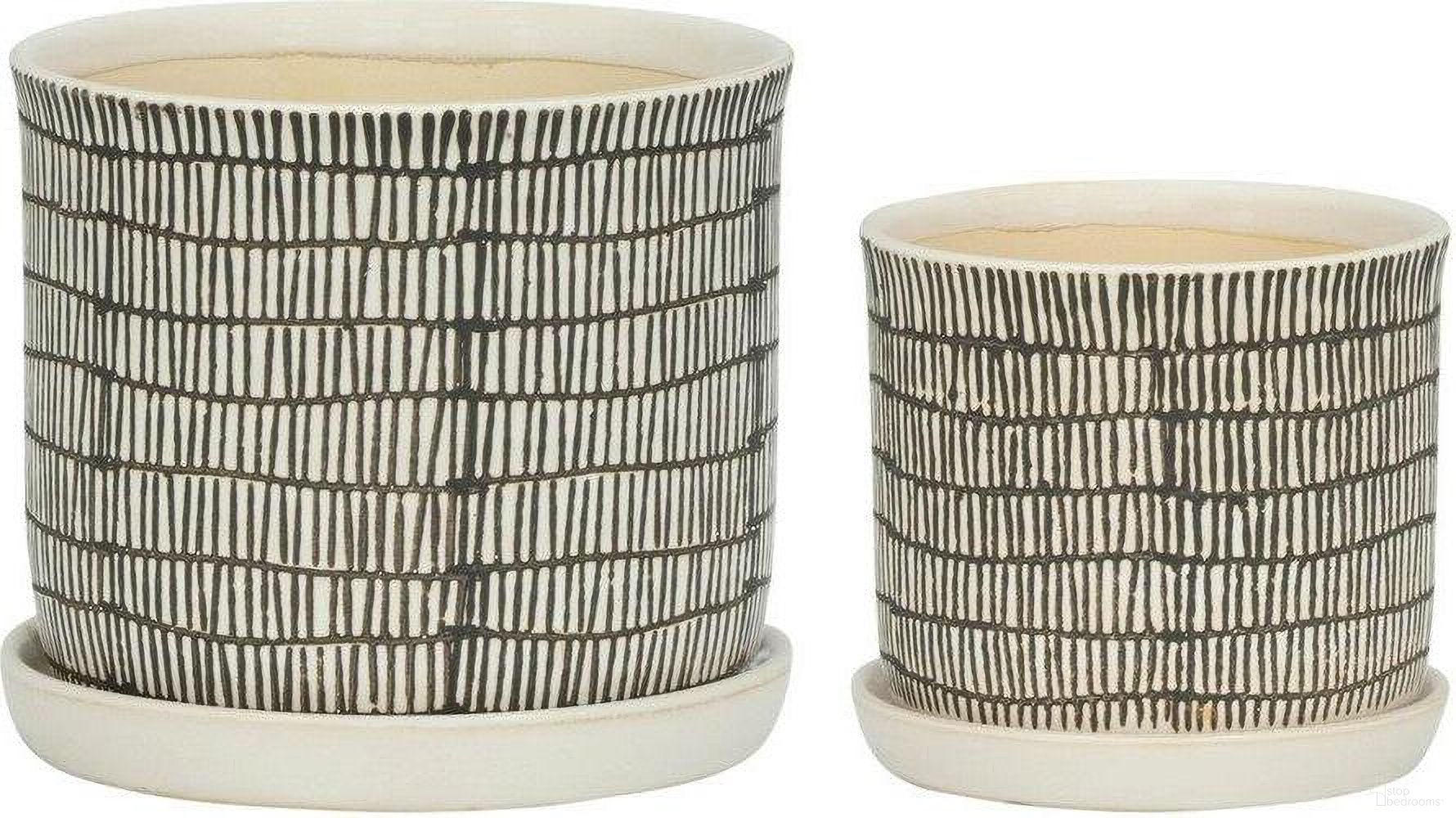 The appearance of Ceramic Planter With Saucer Set of 2 In Beige 14807-03 designed by Sagebrook Home in the modern / contemporary interior design. This ivory and beige piece of furniture was selected by 1StopBedrooms from to add a touch of cosiness and style into your home. Sku: 14807-03. Material: Ceramic.