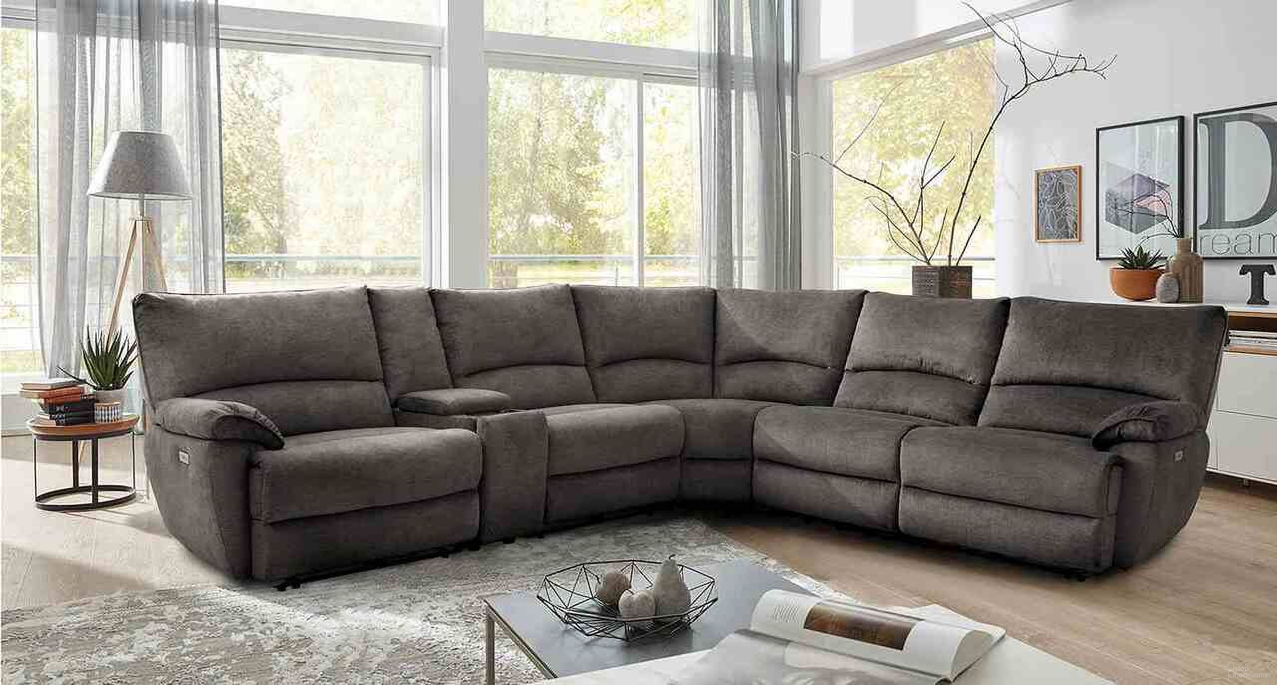 The appearance of Cerelia Power Sectional In Gray designed by Furniture of America in the transitional interior design. This gray piece of furniture  was selected by 1StopBedrooms from Cerelia Collection to add a touch of cosiness and style into your home. Sku: CM9909GY-AC;CM9909GY-AC-PM;CM9909GY-CNR;CM9909GY-CS;CM9909GY-LCH-PM;CM9909GY-RCH-PM. Material: Fabric. Layout: L-Shape.