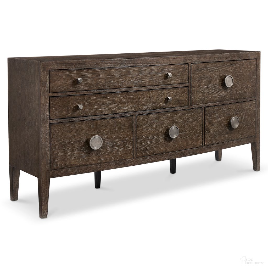 The appearance of Cerused Charcoal Linea Dresser designed by Bernhardt in the modern / contemporary interior design. This cerused charcoal piece of furniture  was selected by 1StopBedrooms from Linea Collection to add a touch of cosiness and style into your home. Sku: 384054B. Material: Wood.