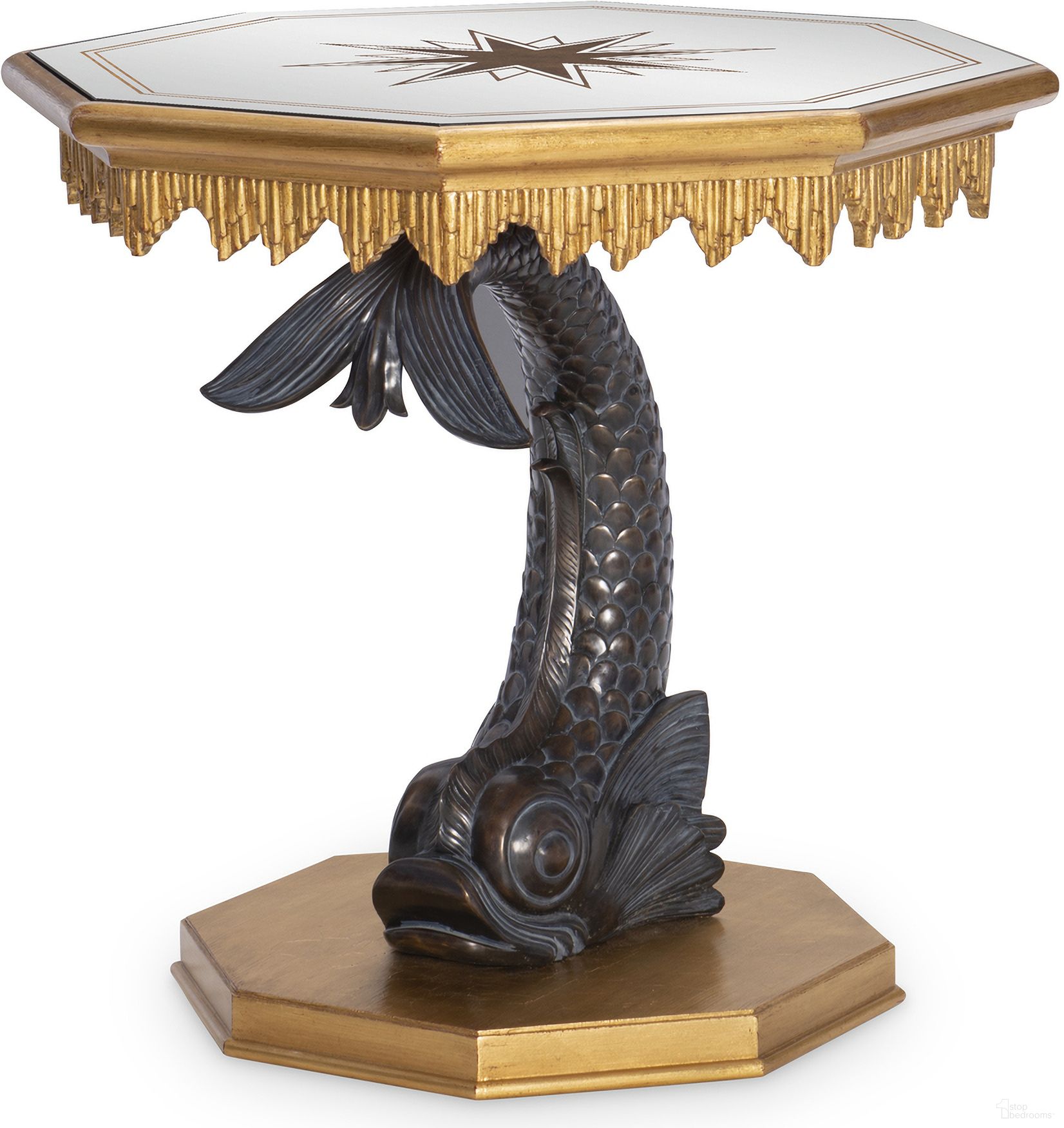 The appearance of Cete Side Table In Gold/Bronze/Brown designed by Maitland-Smith in the modern / contemporary interior design. This gold/bronze/brown piece of furniture  was selected by 1StopBedrooms from Maitland Smith Collection to add a touch of cosiness and style into your home. Sku: 8340-30. Material: Woos.