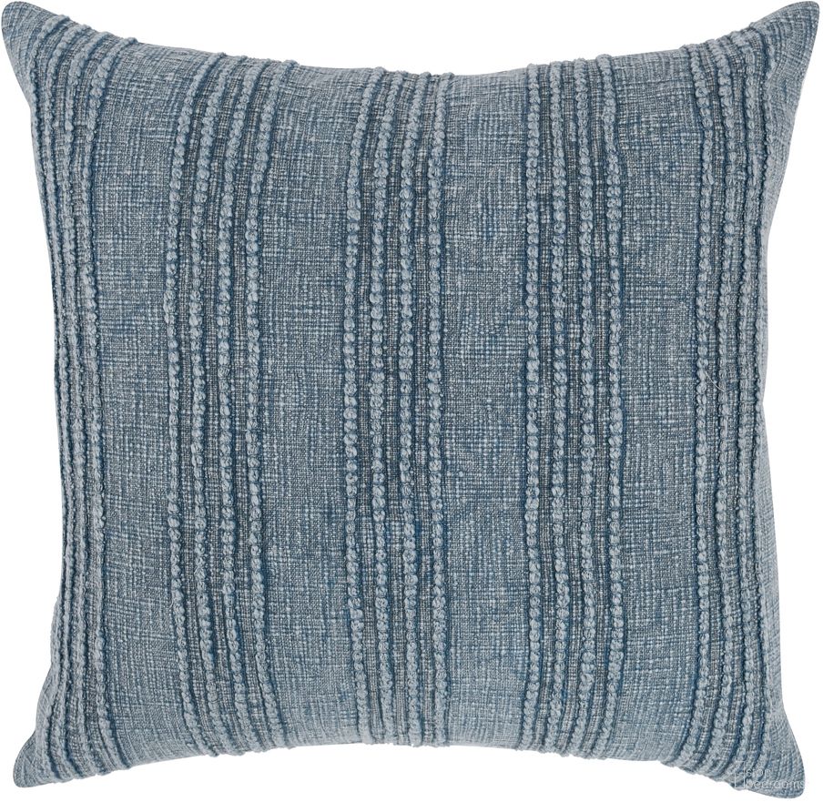 The appearance of CH Gratitude 22x22 Pillow In Sea Fog Blue designed by Classic Home in the transitional interior design. This sea fog blue piece of furniture  was selected by 1StopBedrooms from Gratitude Collection to add a touch of cosiness and style into your home. Sku: V250010. Material: Cotton.