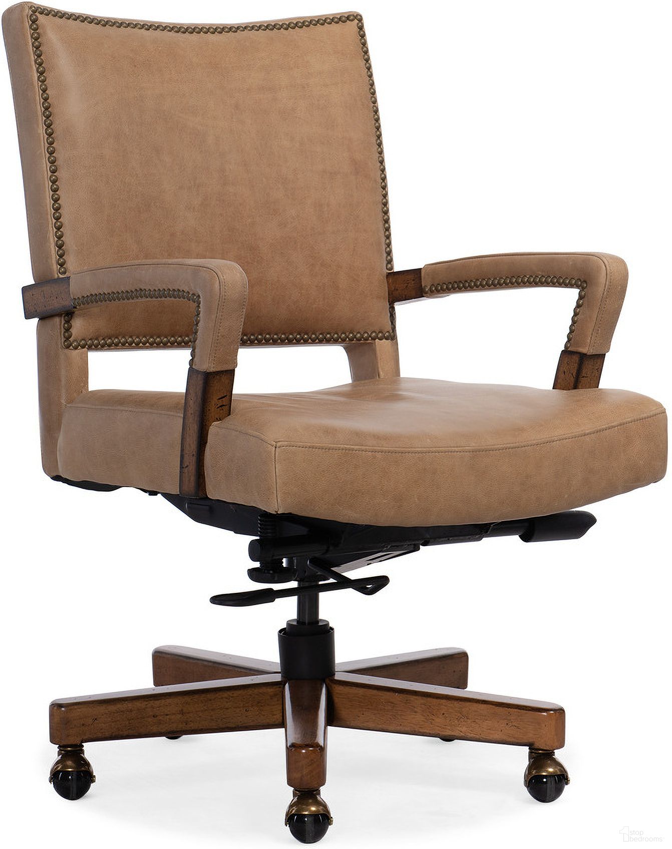 The appearance of Chace Executive Swivel Tilt Chair In Brown designed by Hooker in the transitional interior design. This brown piece of furniture was selected by 1StopBedrooms from EC Collection to add a touch of cosiness and style into your home. Sku: EC422-088. Material: Leather.