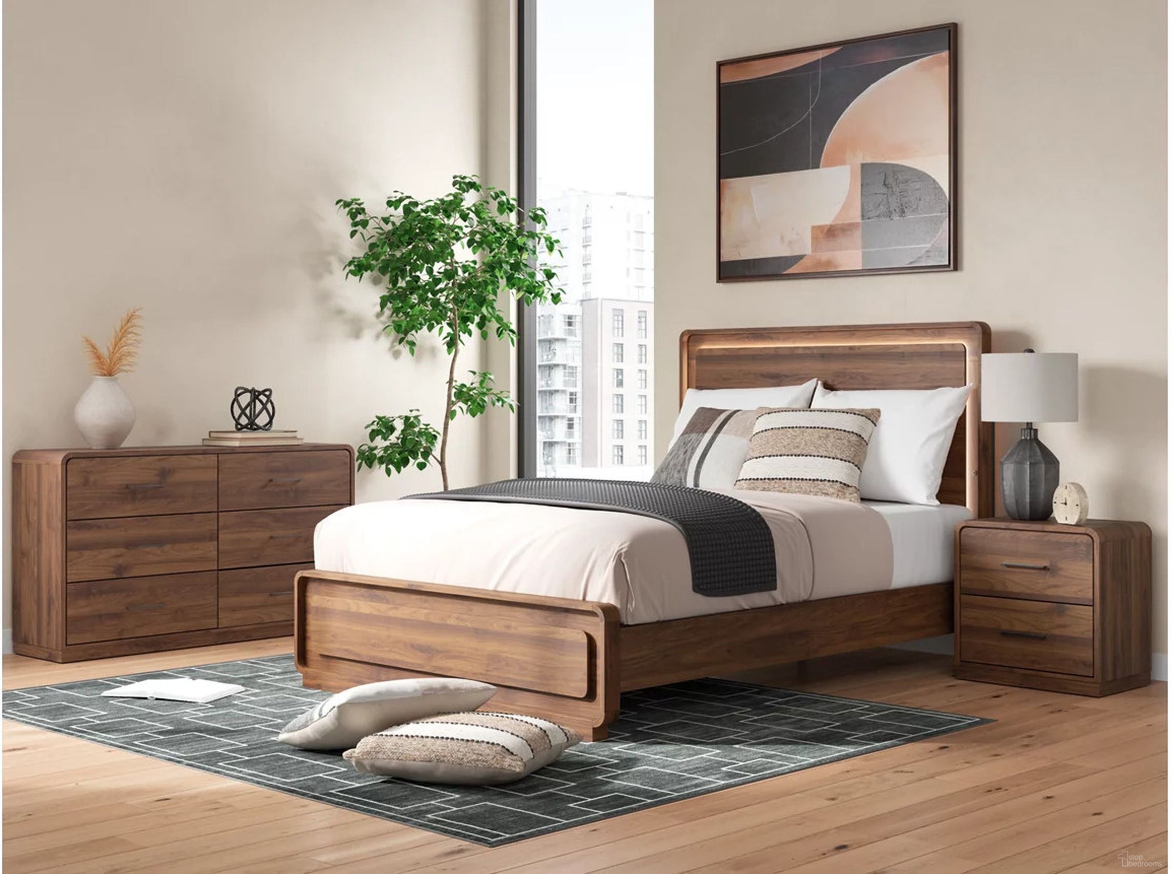 The appearance of Chadworth Panel Bedroom Set In Walnut Brown designed by Signature Design by Ashley in the modern / contemporary interior design. This walnut brown piece of furniture was selected by 1StopBedrooms from Chadworth Collection to add a touch of cosiness and style into your home. Sku: NCB386-81;NCB386-97;NCB386-92. Material: Wood. Bed Size: Queen.