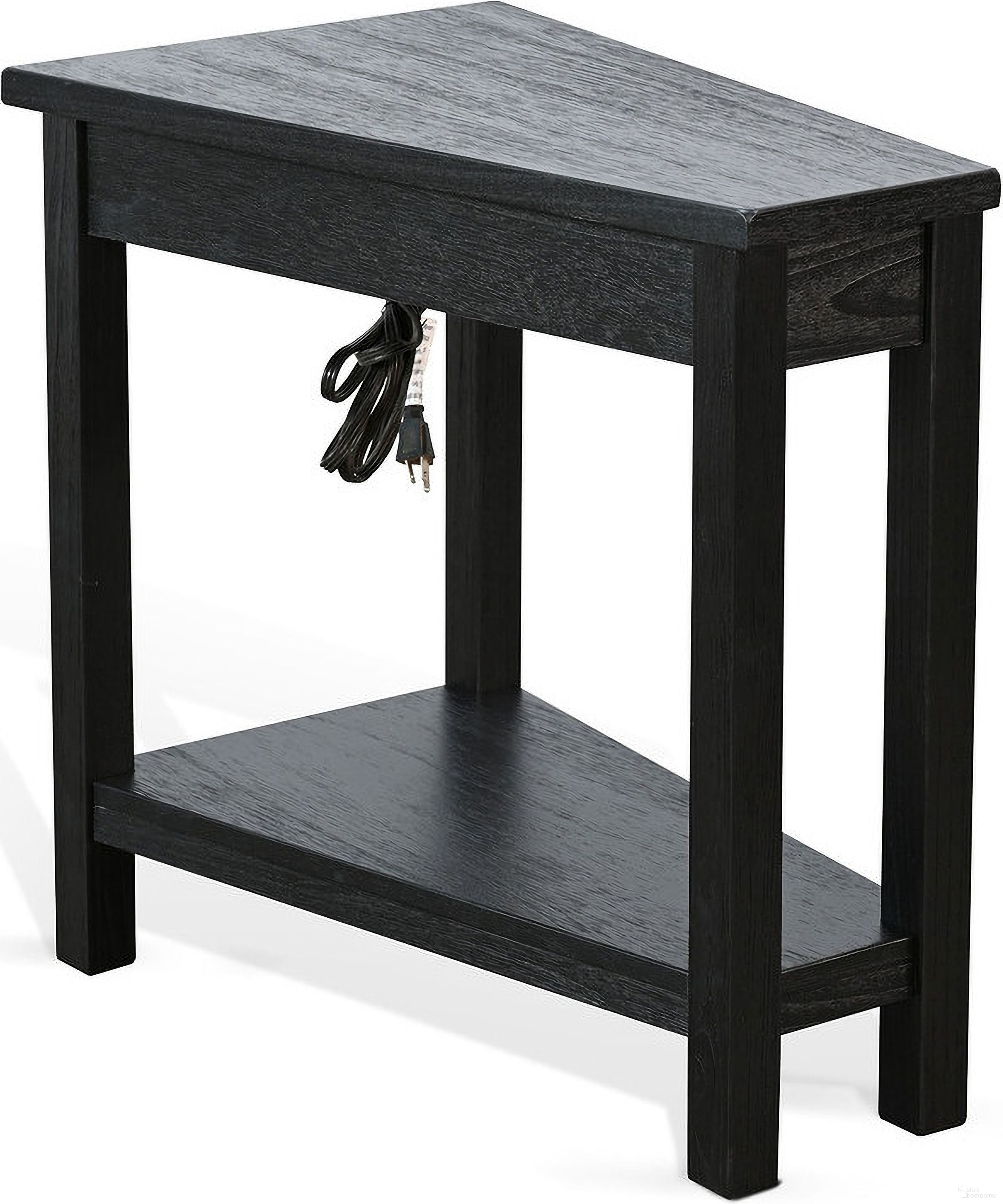 The appearance of Chair Side Table with Power Strip In Umbra designed by Sunny Designs in the modern / contemporary interior design. This umbra piece of furniture  was selected by 1StopBedrooms from  to add a touch of cosiness and style into your home. Sku: 2226UM-P. Material: Solid Wood.