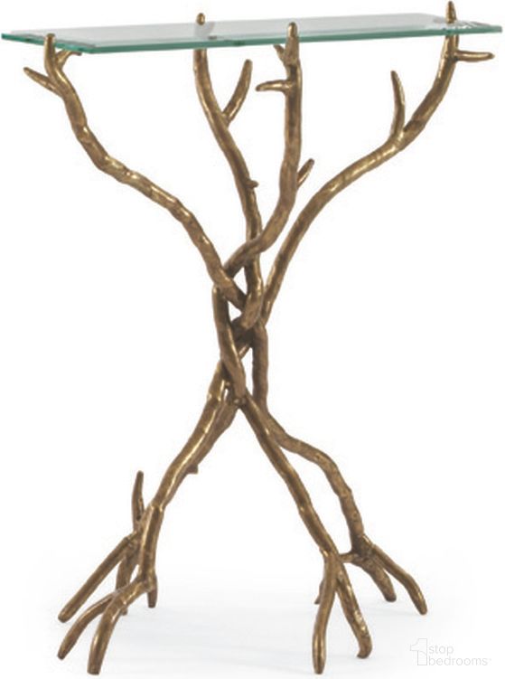 The appearance of 14 x 21 Inch Rectangle Chairside Table In Antique Brass designed by Century Furniture in the transitional interior design. This antique brass piece of furniture  was selected by 1StopBedrooms from Grand Tour Furniture Collection to add a touch of cosiness and style into your home. Sku: SF5041. Material: Iron.