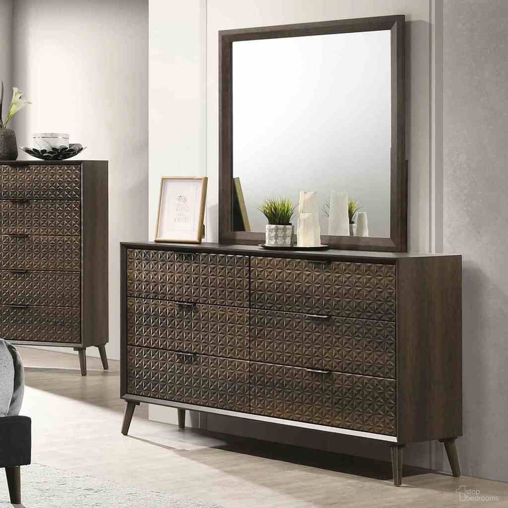 The appearance of Chalfont Dresser In Dark Brown designed by Furniture of America in the modern / contemporary interior design. This dark brown piece of furniture was selected by 1StopBedrooms from Chalfont Collection to add a touch of cosiness and style into your home. Sku: FM7272DB-D. Material: Engineered Wood.