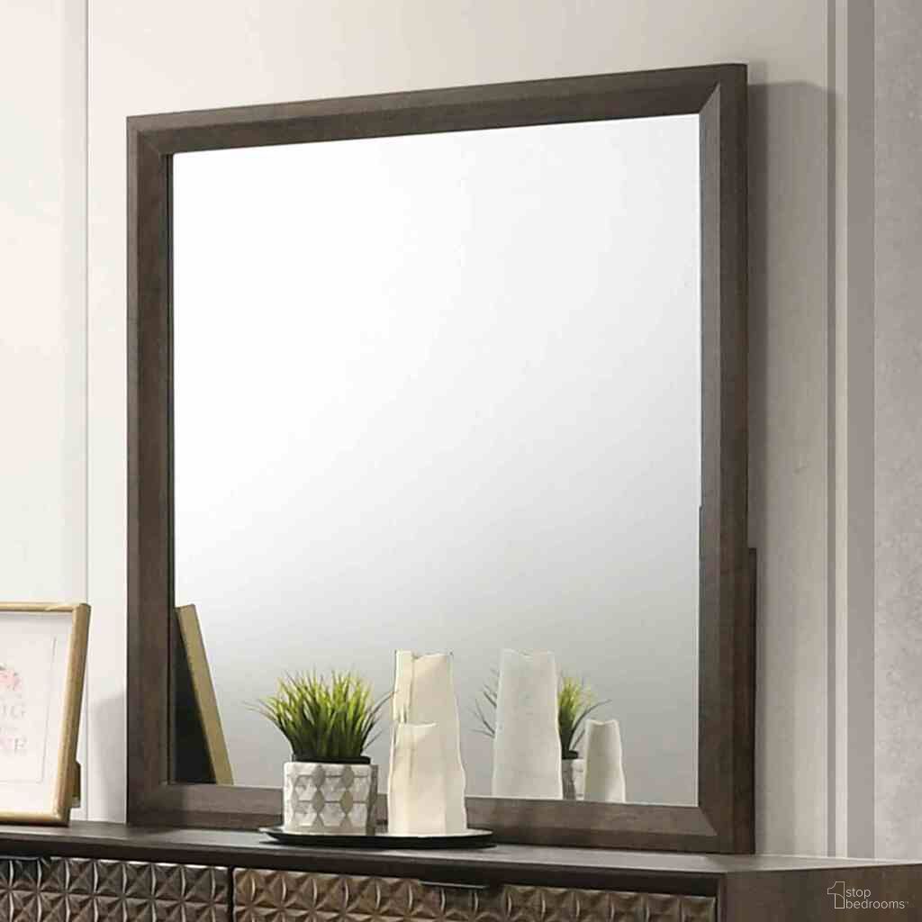 The appearance of Chalfont Mirror In Dark Brown designed by Furniture of America in the modern / contemporary interior design. This dark brown piece of furniture  was selected by 1StopBedrooms from Chalfont Collection to add a touch of cosiness and style into your home. Sku: FM7272DB-M. Material: Engineered Wood.