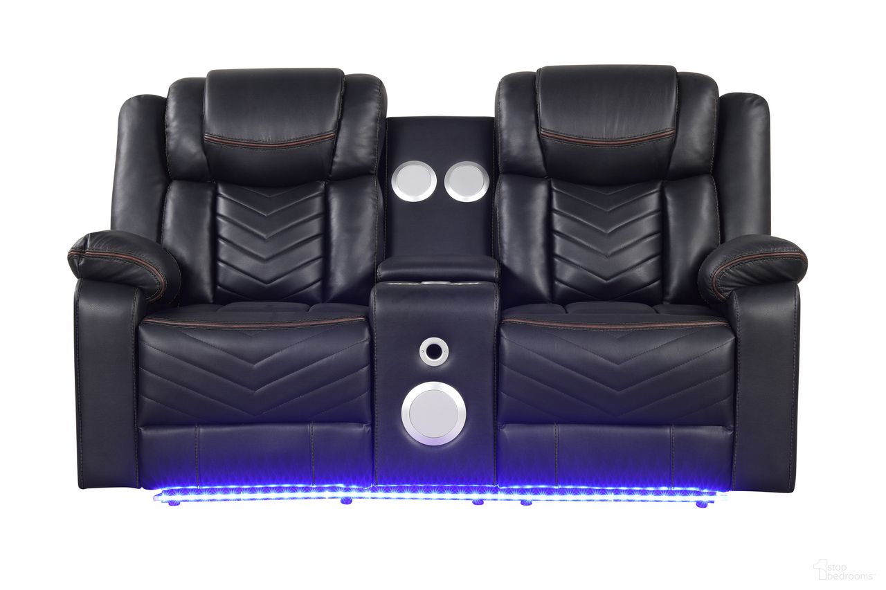The appearance of Challenger Power Reclining Loveseat In Black designed by Galaxy Home Furnishings in the modern / contemporary interior design. This black piece of furniture was selected by 1StopBedrooms from Challenger Collection to add a touch of cosiness and style into your home. Sku: 601955556866. Material: Faux Leather.
