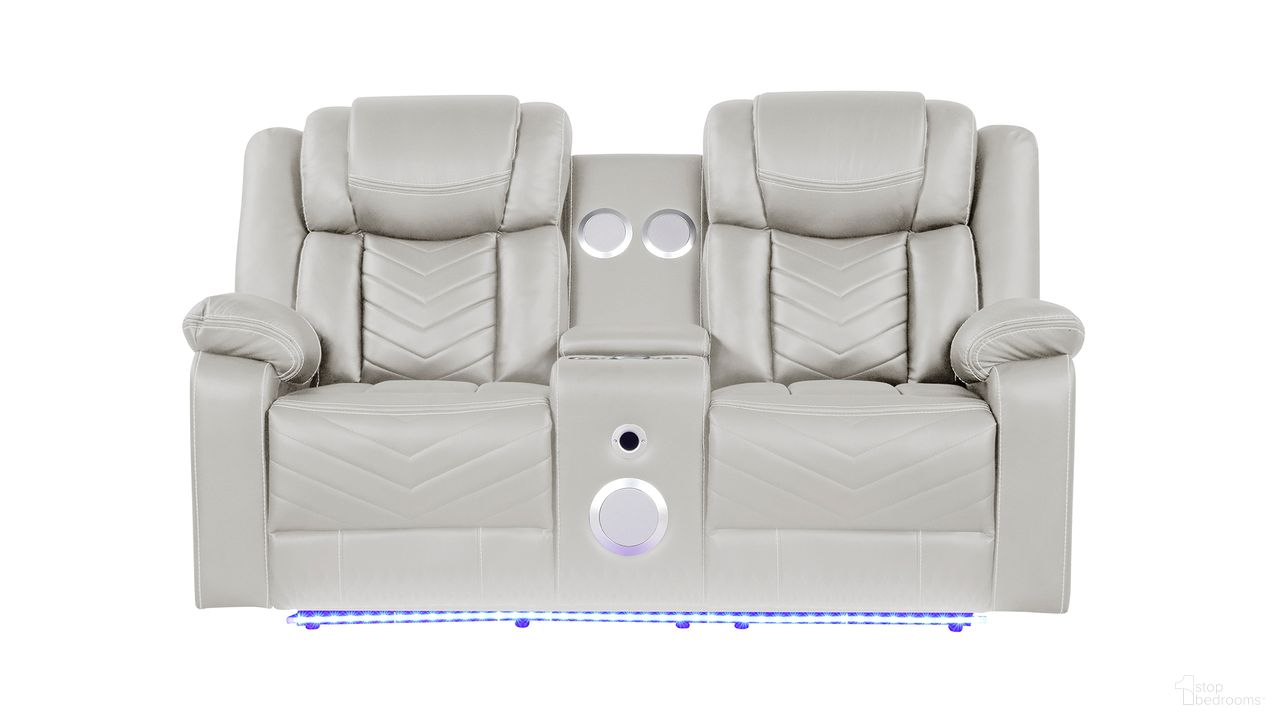 The appearance of Challenger Power Reclining Loveseat In Ice designed by Galaxy Home Furnishings in the modern / contemporary interior design. This ice piece of furniture was selected by 1StopBedrooms from Challenger Collection to add a touch of cosiness and style into your home. Sku: 601955556880. Material: Faux Leather.