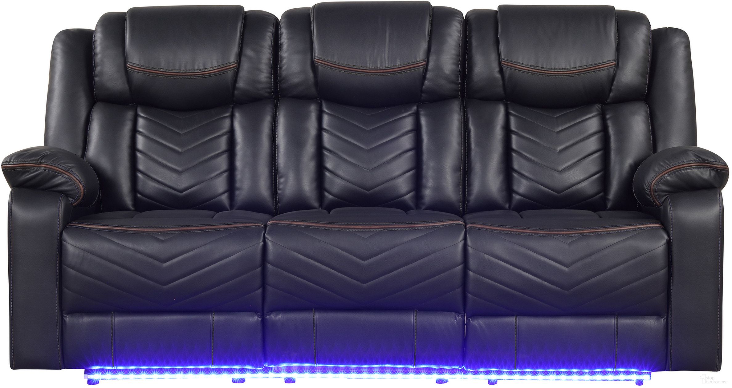 The appearance of Challenger Power Reclining Sofa In Black designed by Galaxy Home Furnishings in the modern / contemporary interior design. This black piece of furniture  was selected by 1StopBedrooms from Challenger Collection to add a touch of cosiness and style into your home. Sku: 601955556835. Material: Faux Leather.