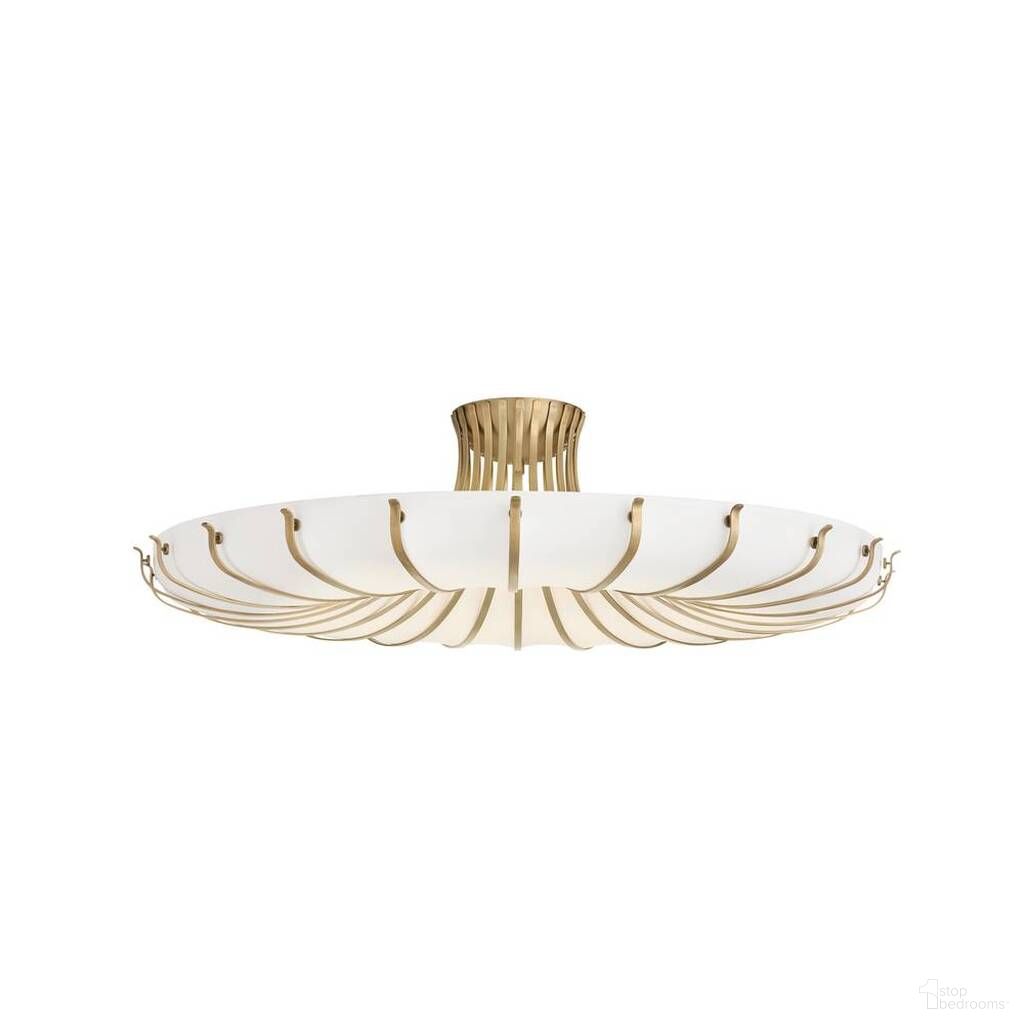 The appearance of Chambers Flush Mount In Ivory and Gold designed by Arteriors in the  interior design. This ivory piece of furniture  was selected by 1StopBedrooms from Chambers Collection to add a touch of cosiness and style into your home. Sku: DFC17. Material: Faux Vellum.
