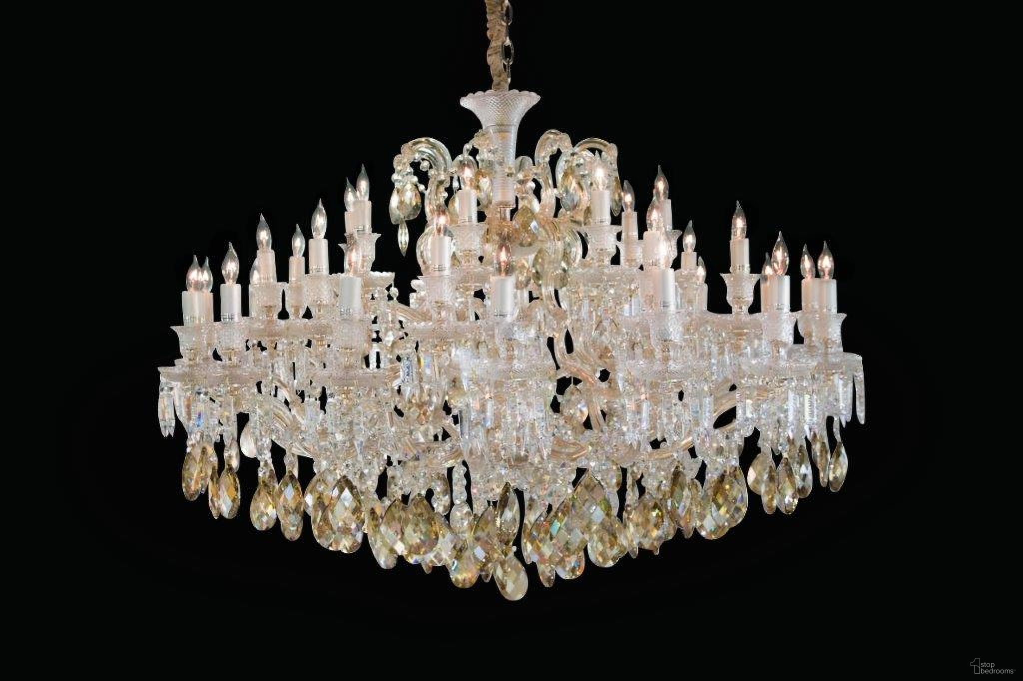 The appearance of Chambord - 37 Light Chandelier - Gold designed by Michael Amini in the traditional interior design. This gold piece of furniture  was selected by 1StopBedrooms from Lighting Collection to add a touch of cosiness and style into your home. Sku: LT-CH917-37GLD. Material: Glass.