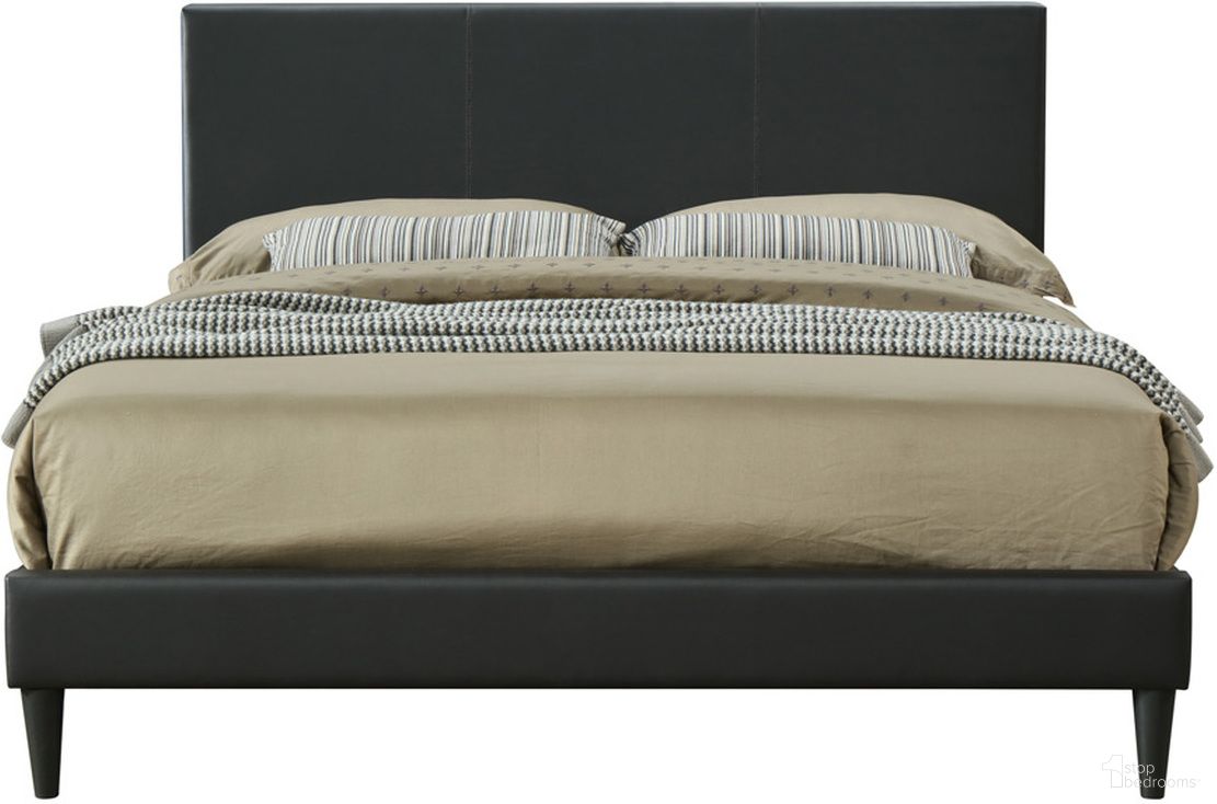The appearance of Chana King Upholstered Bed designed by Bernell in the transitional interior design. This black piece of furniture was selected by 1StopBedrooms from Chana Collection to add a touch of cosiness and style into your home. Sku: 1140-110. Bed Size: King. Material: Rubberwood. Bed Type: Upholstered Bed.