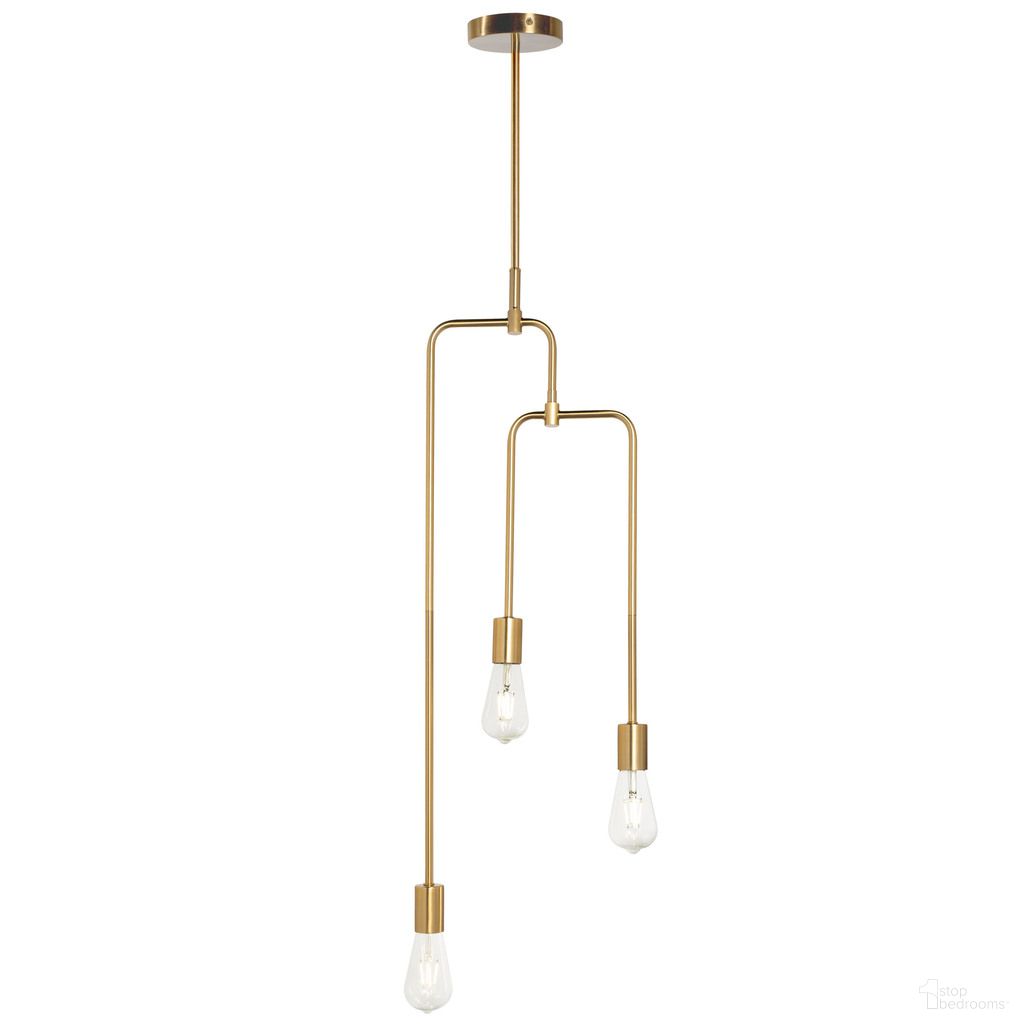 Chandler 3 Light Metal Pendant In Gold and Brass